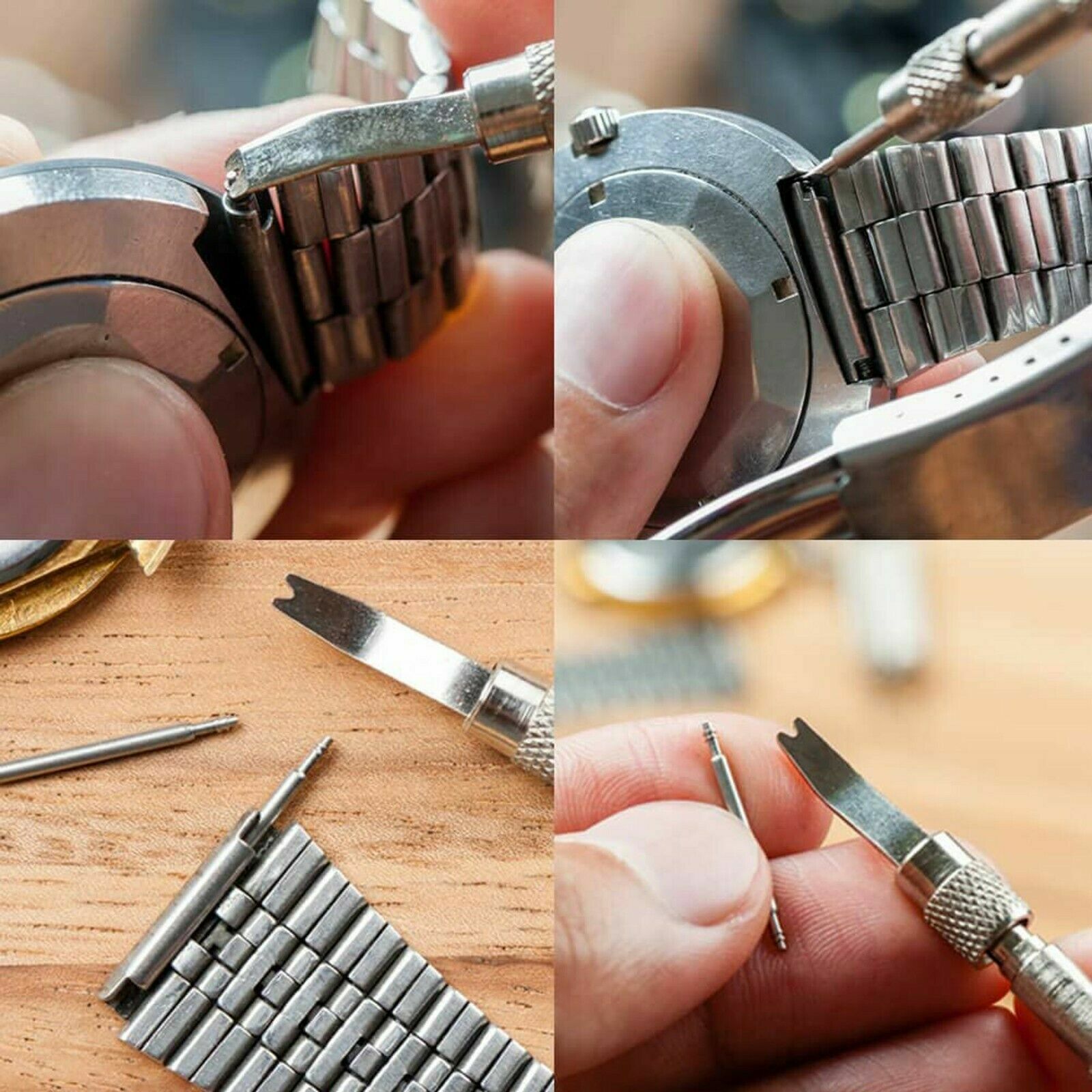 360pcs Watch PINS SPRING BARS Band Strap Link 8-25mm Repair Kit Stainless Steel