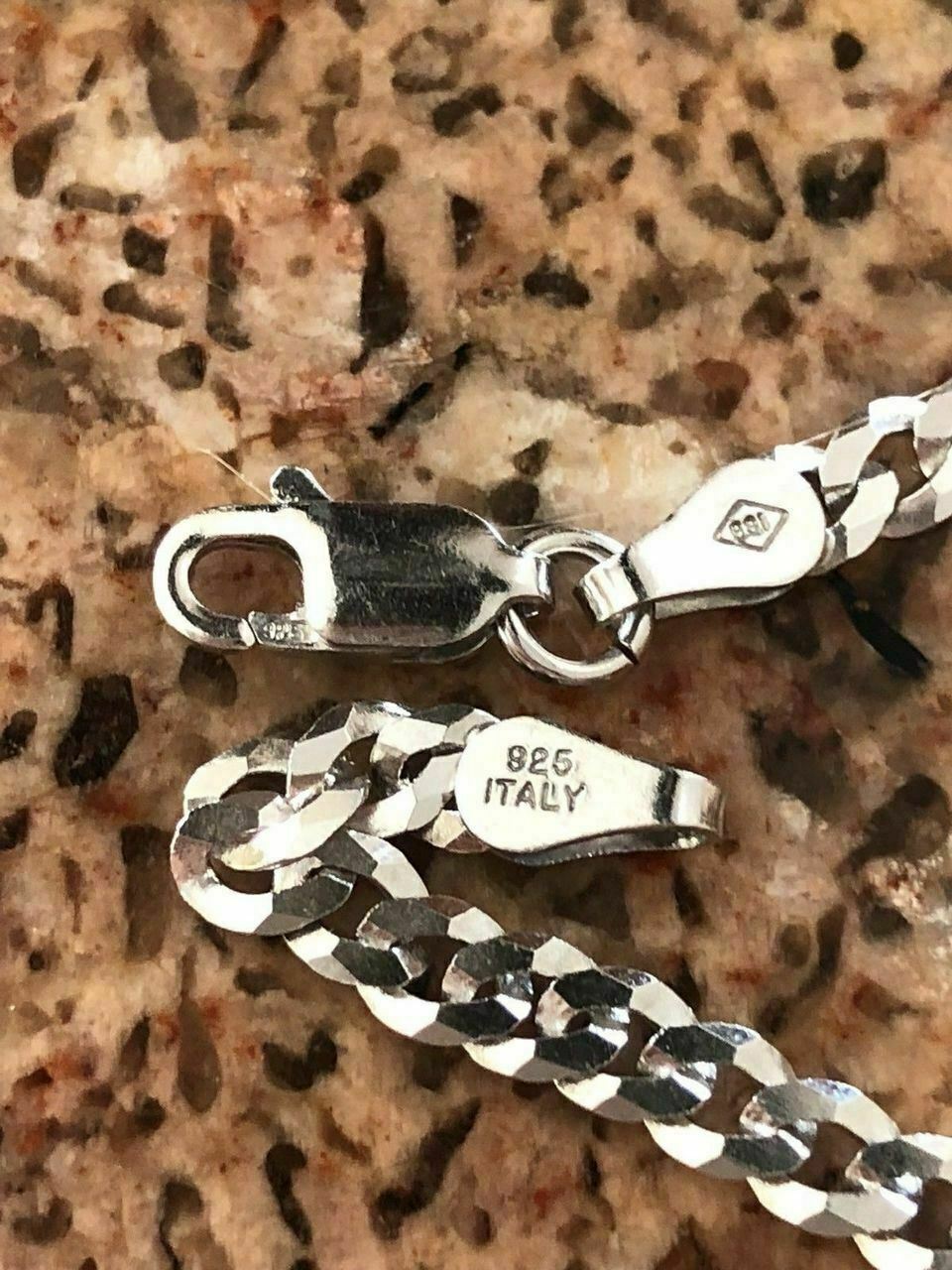 Mens Women’s Flat Cuban Link Chain Solid 925 Sterling Silver 4mm ITALY WHOLESALE
