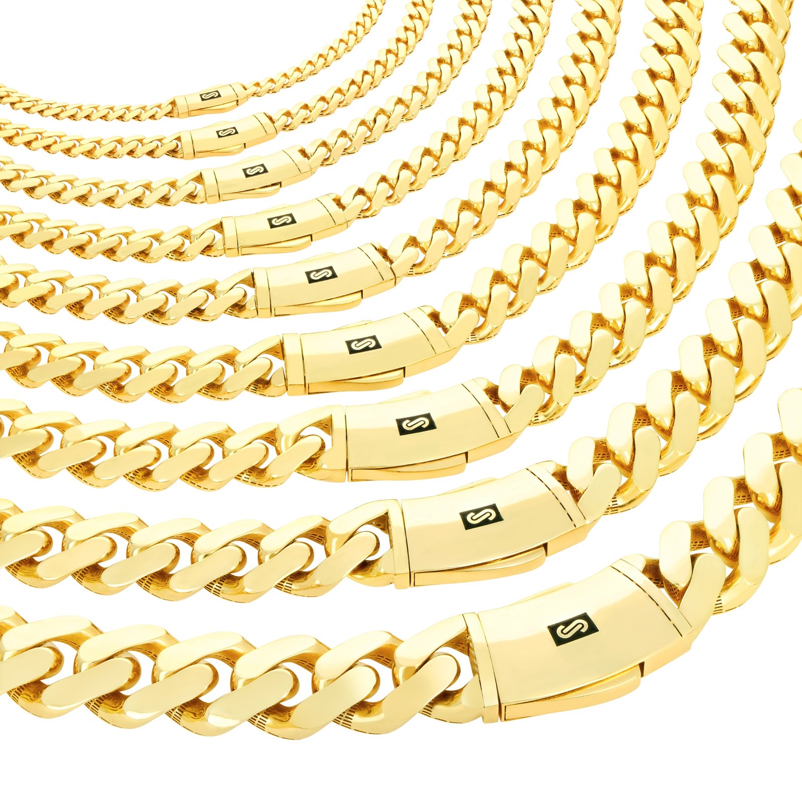 14k Yellow Gold Miami Cuban Royal Monaco Chain Bracelet 5mm-17mm 7″ 7.5″ 8″ 9″
