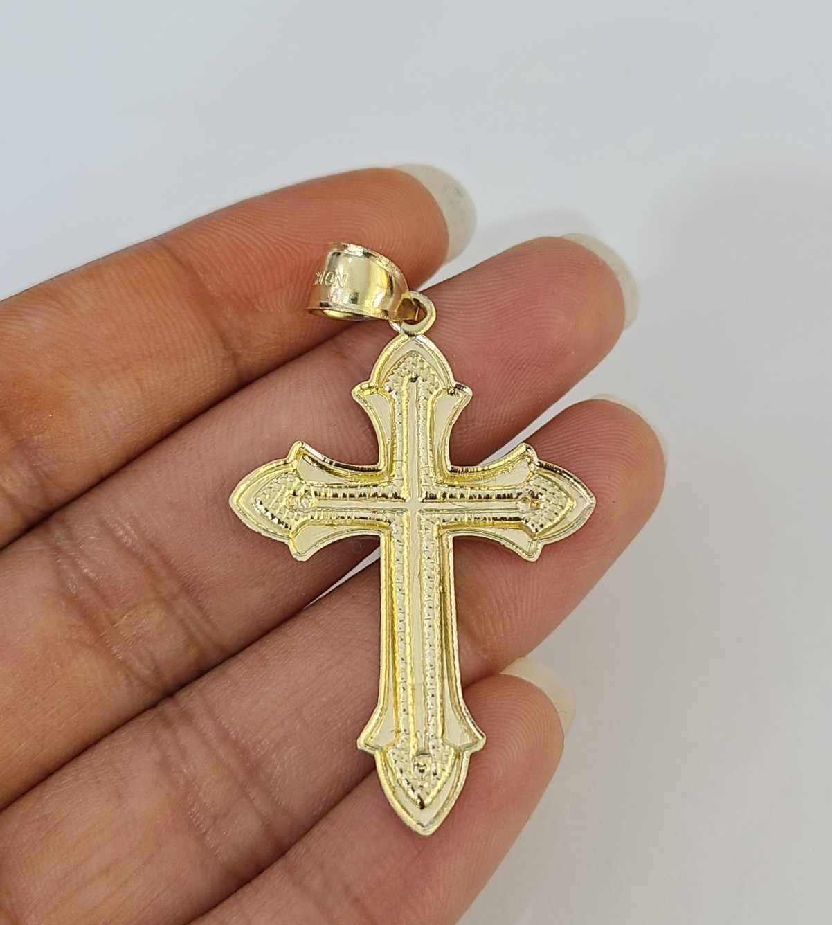 Real 10K Jesus Cross Pendant Yellow Gold Charm Genuine 10kt