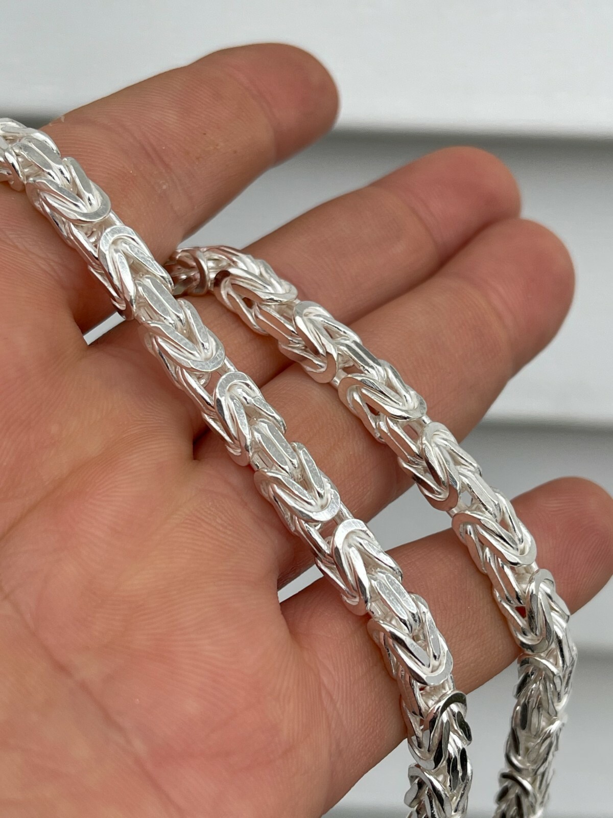 Men’s Byzantine Rope Chain Real Solid 925 Sterling Silver Necklace 6mm 18″-30″