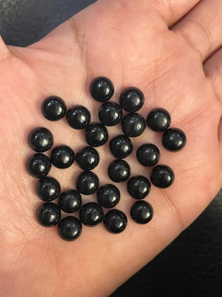 AAA+ Natural Black Onyx Cabochon Round Shape Loose Gemstone For