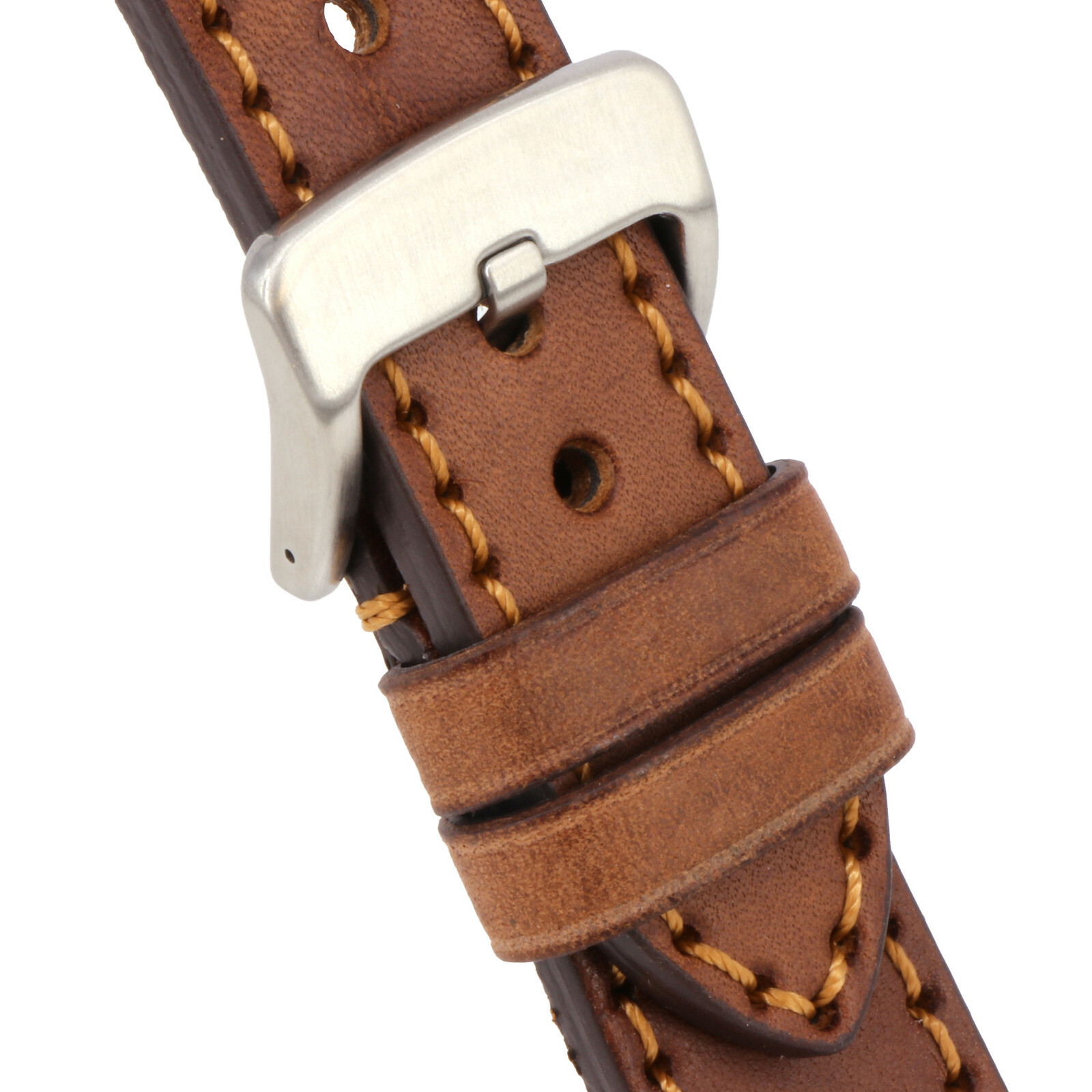 New 26mm NEW COW Leather Strap Brown Watch Band for fits PANERAI Copper Tang