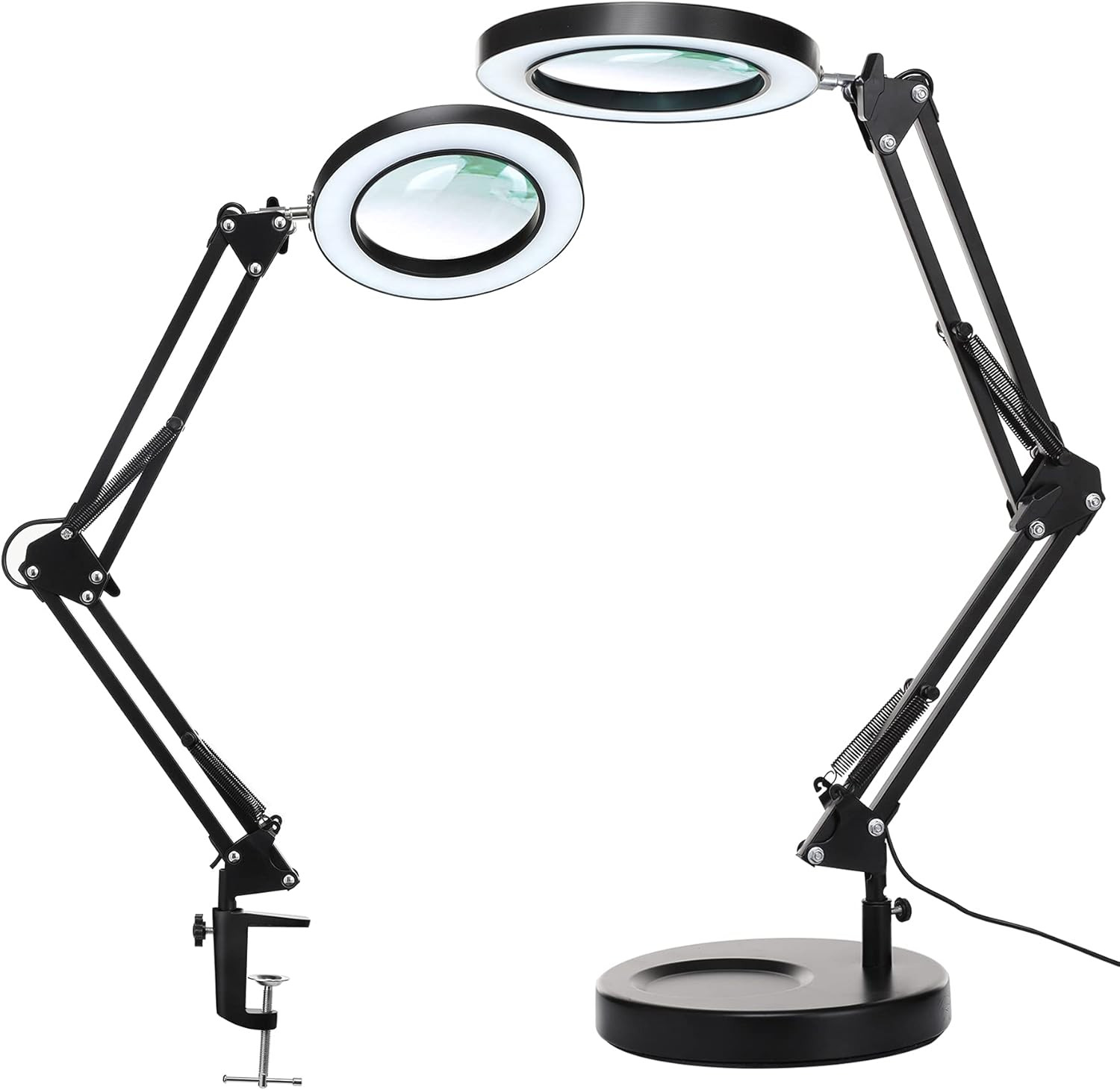 10X Magnifying Glass with Light and Stand, 2-In-1 Stepless Dimmable LED Desk Lam