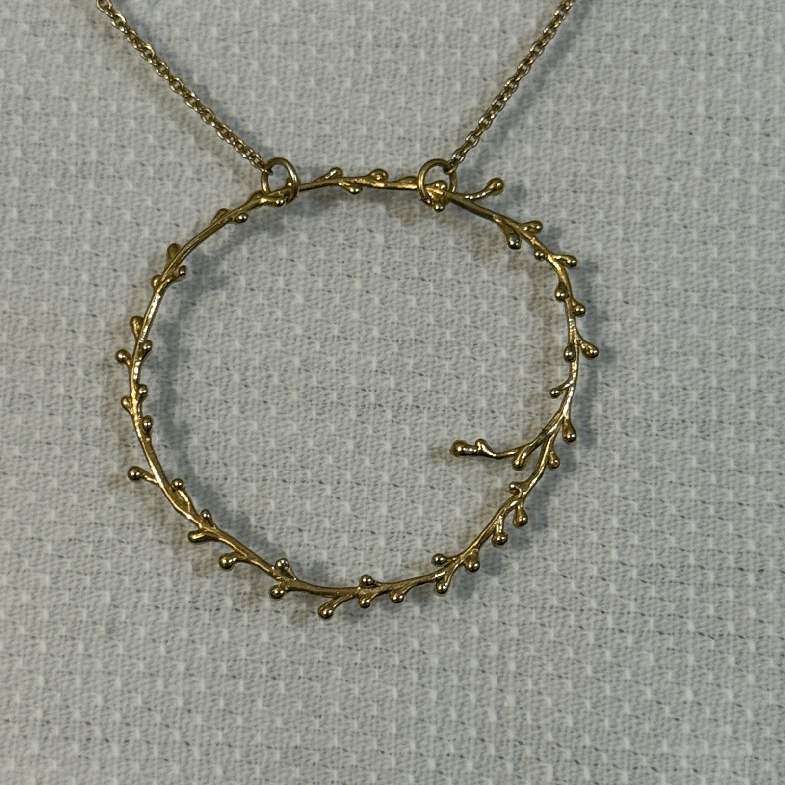 Gold Vine Circle Necklace 🌿 Cottagecore Fairycore Circular Forest Pendant