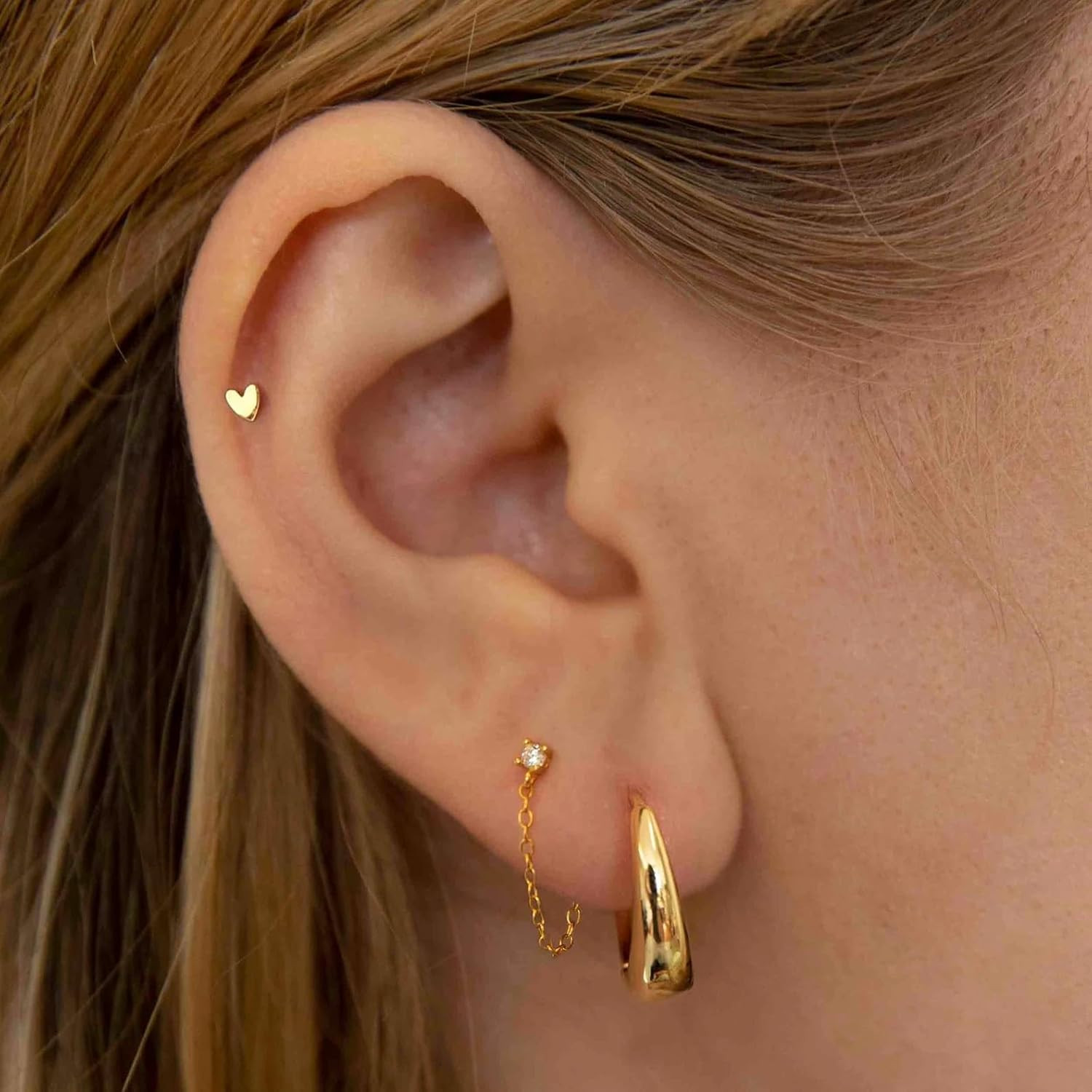 20G/18G/16G Titanium Flat Back Earrings, Threadless Nose Stud Tiny Stud Earrings