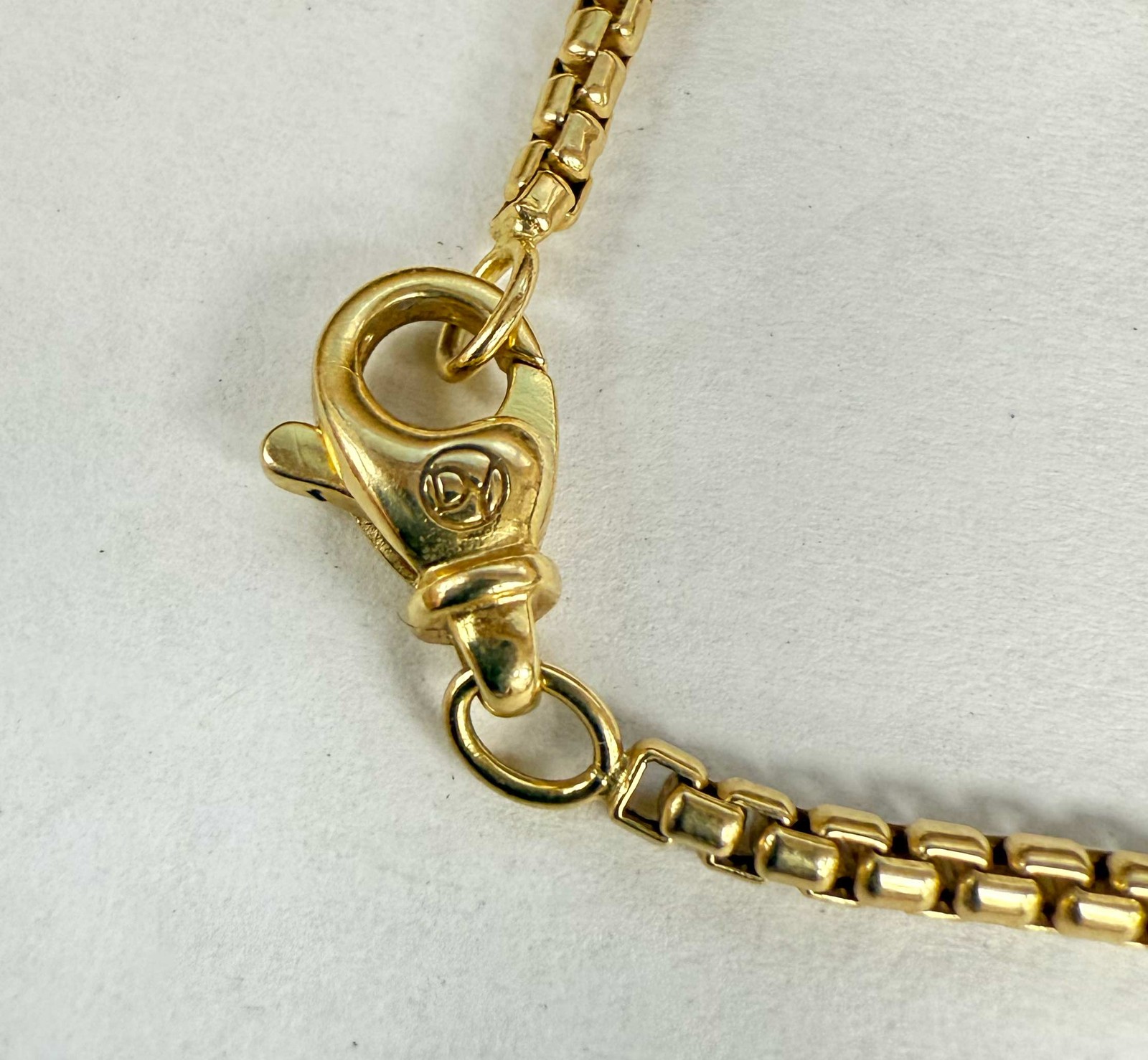 David Yurman Box Chain Necklace 18K Yellow Gold 22″ 14.3 Grams 2.7mm