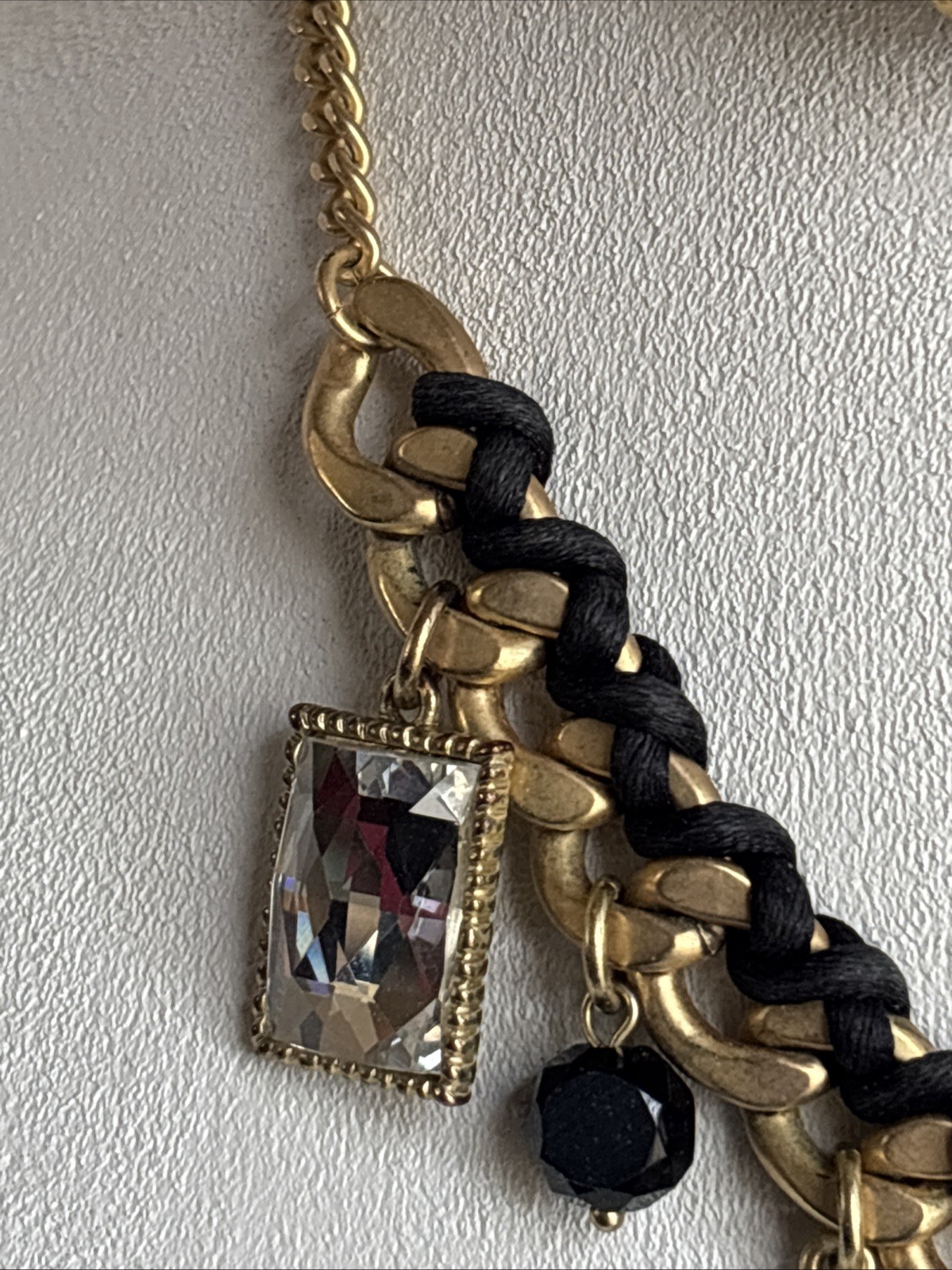 Park Lane Fascinated Necklace Satin Brushed GoldTone Black & Joan Rivers Earring