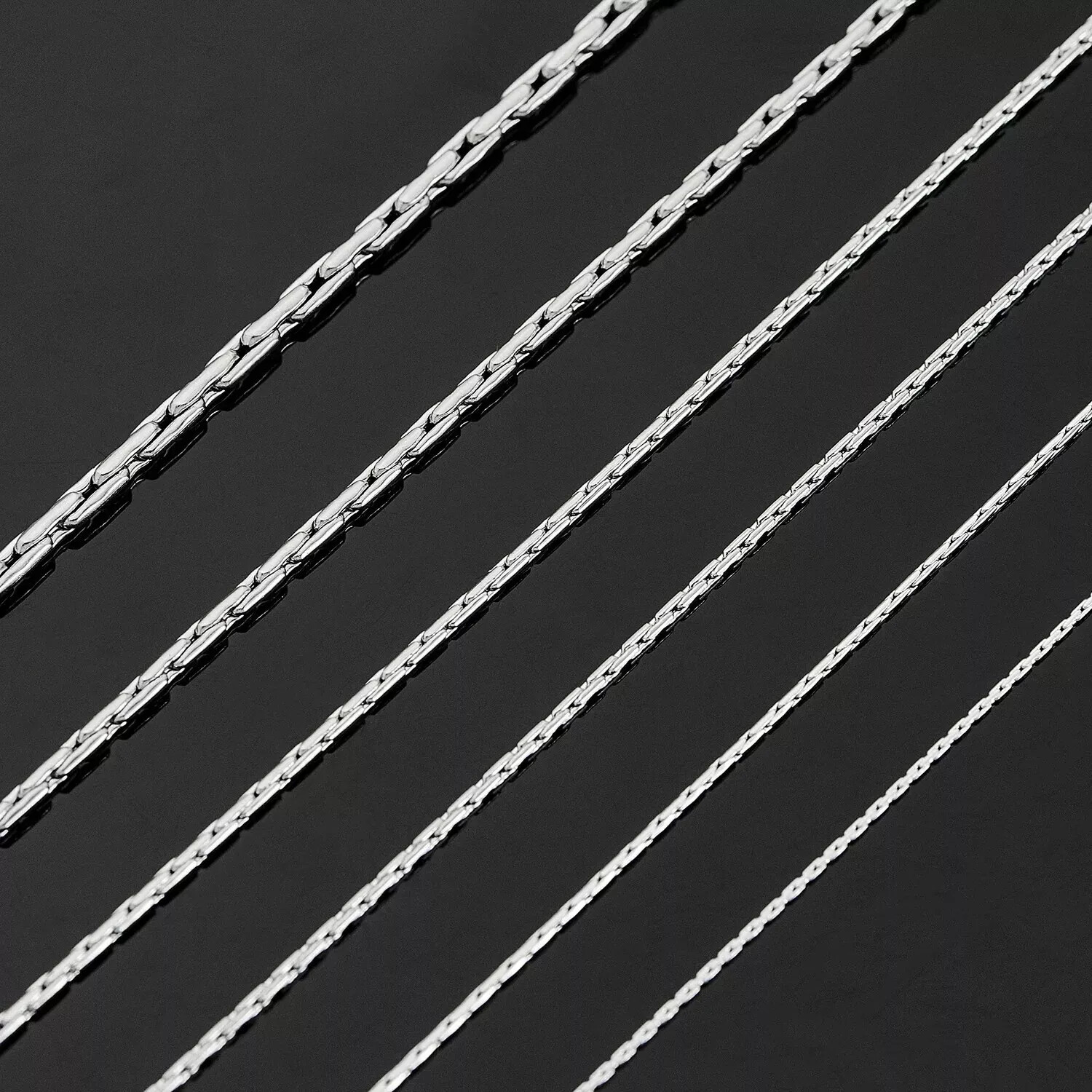 Thin Silver Necklace Link Cable Chain for Men | 316L Stainless Steel Jewelry