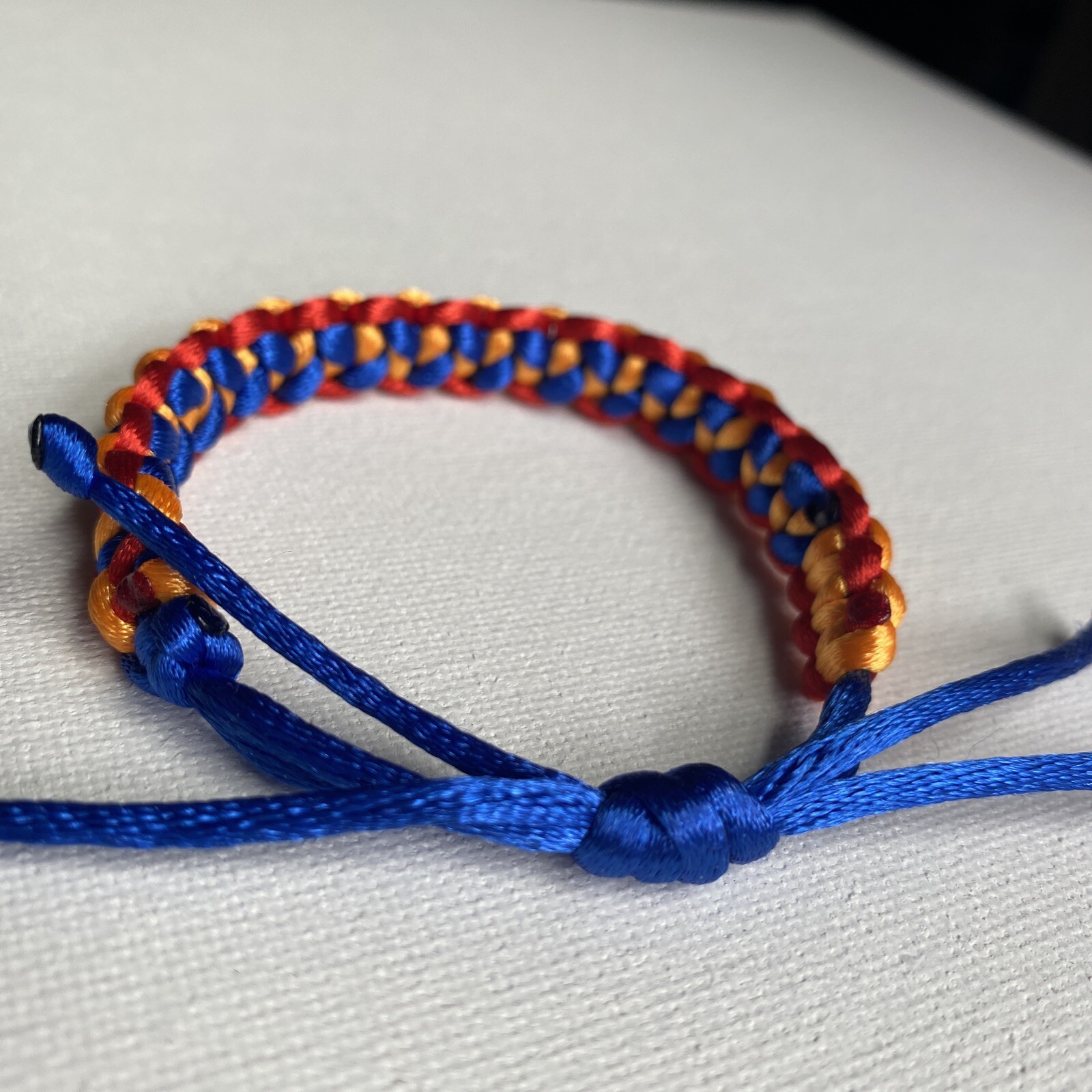 ARMENIA Bracelet Ապարանջան RED BLUE ORANGE Satin Rattail Cord Shamballa Nylon