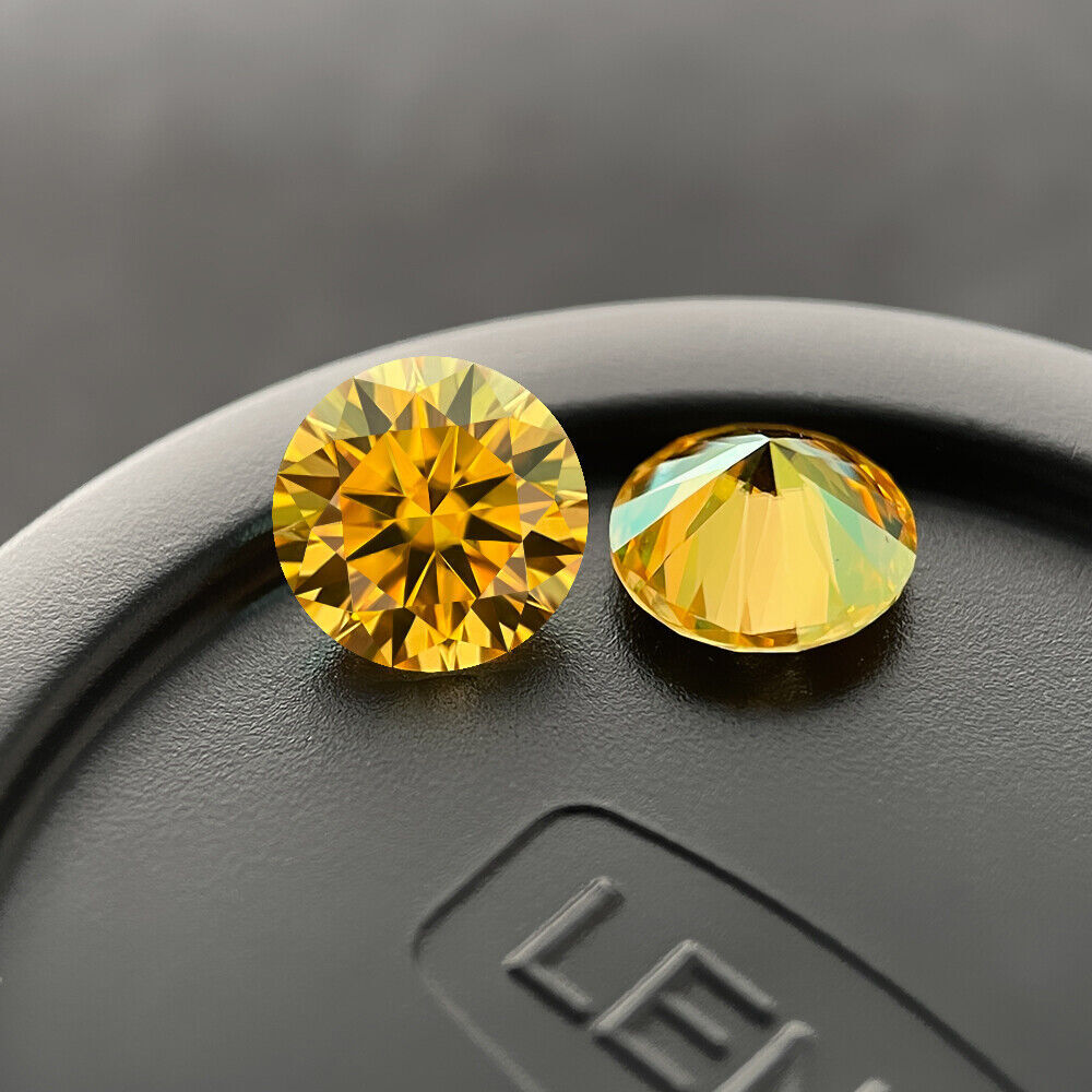 Colored Moissanite Real Gem Stone W. GRA Certificate VVS1 D Round Loose