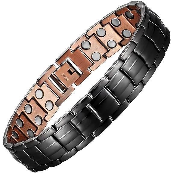 GMOX Men’s Copper Bracelet, 99.99% Copper 3X Strength Magnetic Adjustable Length