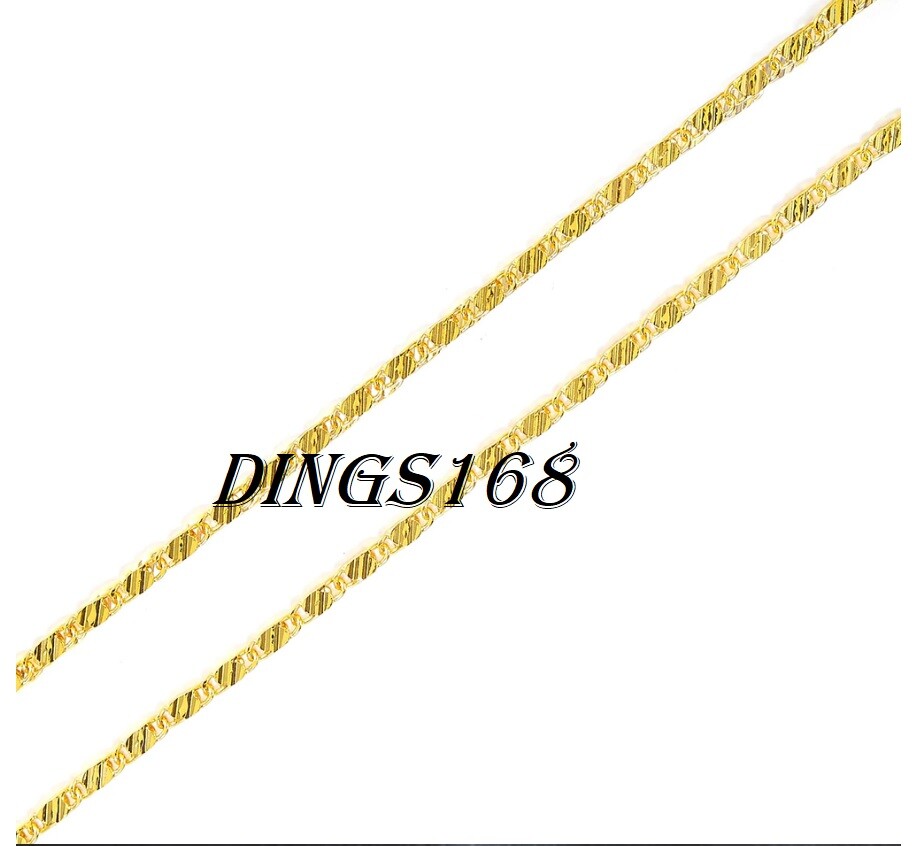Genuine 18K Gold Filled Tarnish-Resistant 2.2mm 26 inch Flat Necklace Chain F038