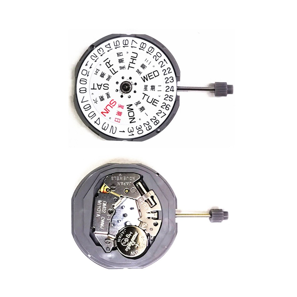 Quartz Watch Movement Sliver 3 Hands Replacement For MIYOTA GM02 GM00 Watch