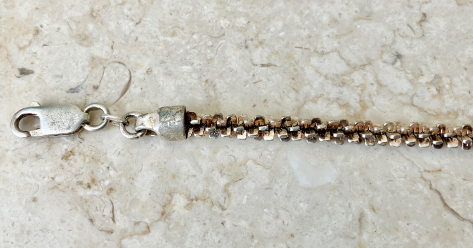 Vintage KC Sterling Silver 925 Margarita Popcorn Bracelet Italy 8″