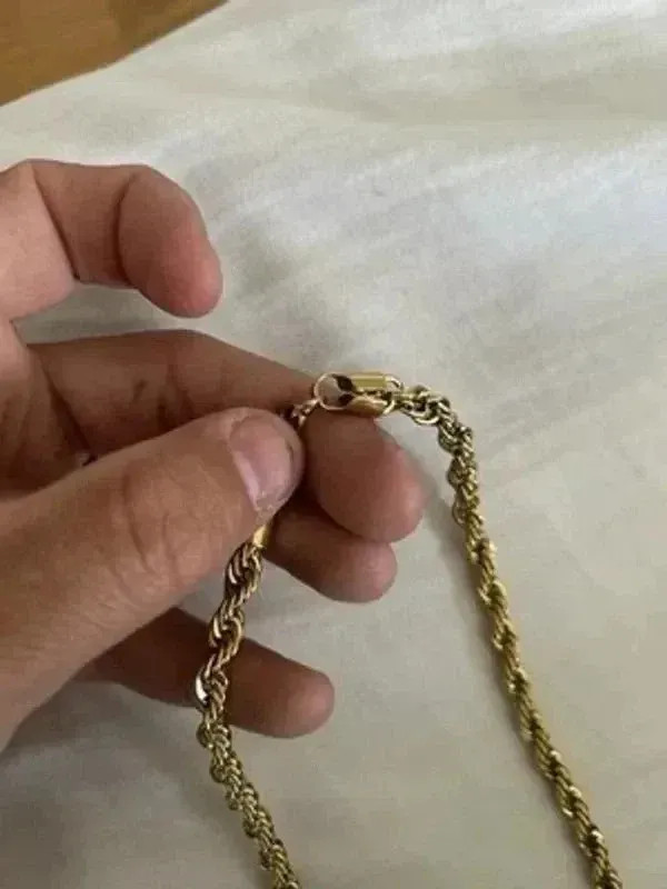 Twisted Rope Chain Necklace For Men Women Stainless Steel No Fade Classic Look