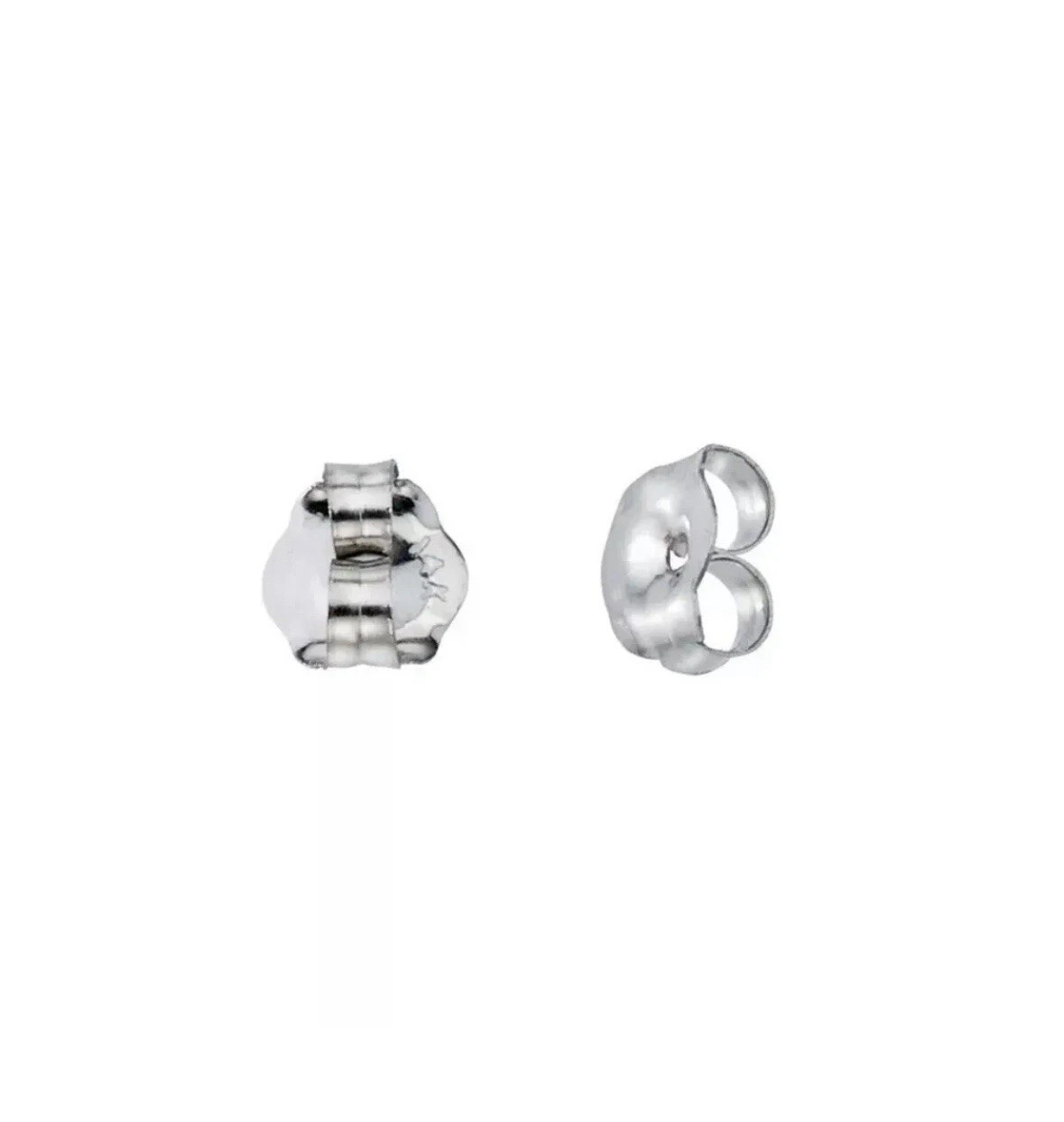 14k White Gold Replacement Earring Push Backs (1 Pair) for 0.6 mm Thick Earring