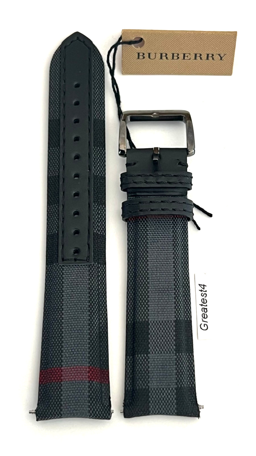 Brand New Burberry Replacement Strap for BU10010 Multi-Colored with Buckle 20 mm
