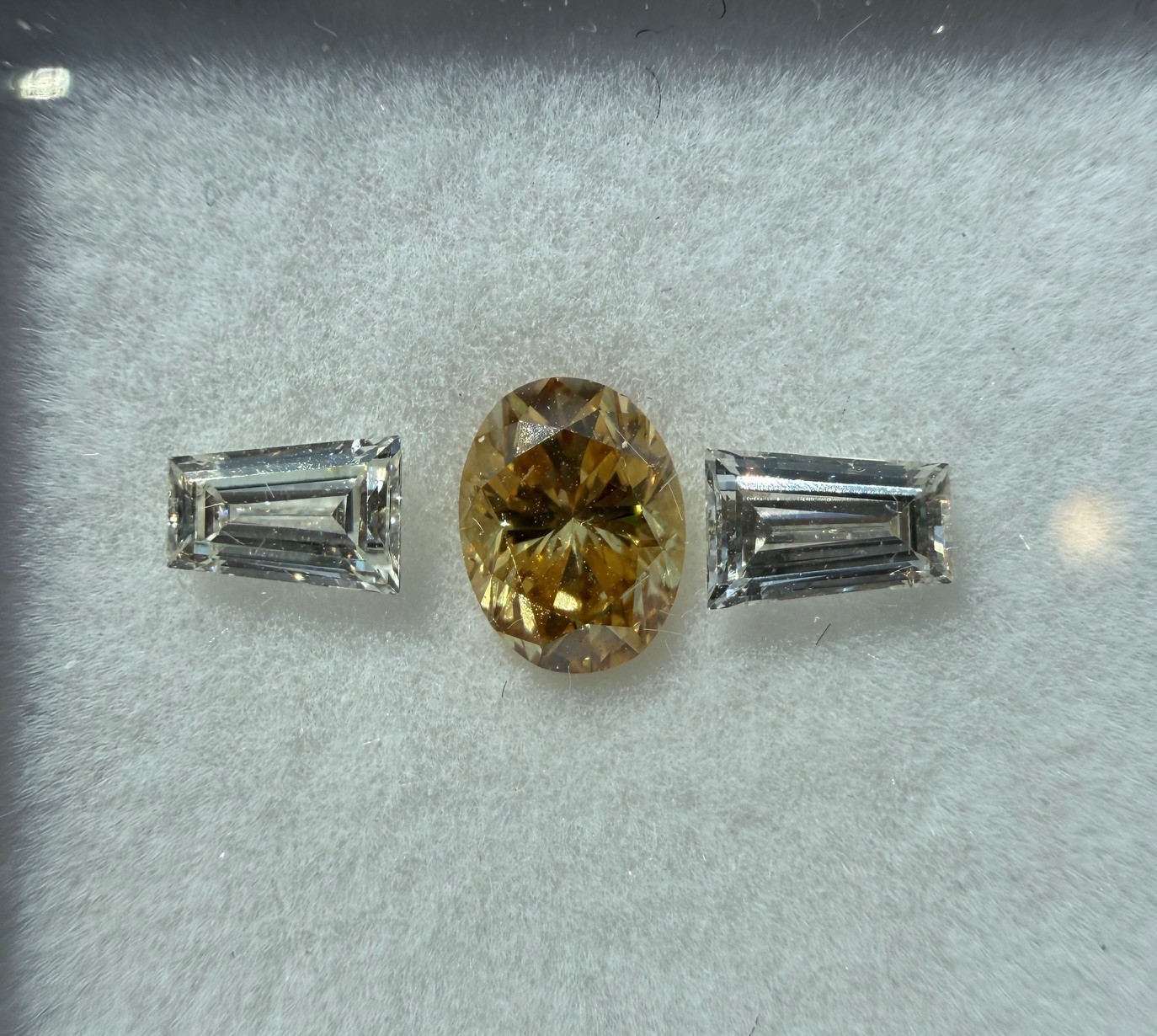 Set 3 Loose Natural Untreated Earth Mined Oval Tapered Baguette 0.82 total ct