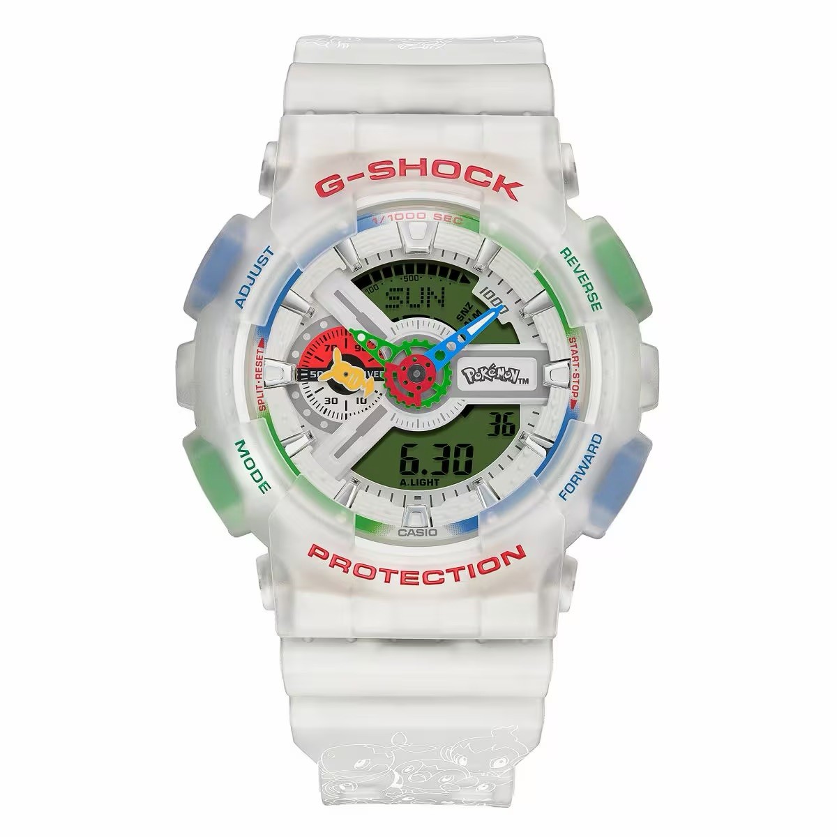 Casio G-Shock x Pokemon 30th Anniversary GA-110PKM-7A in hand
