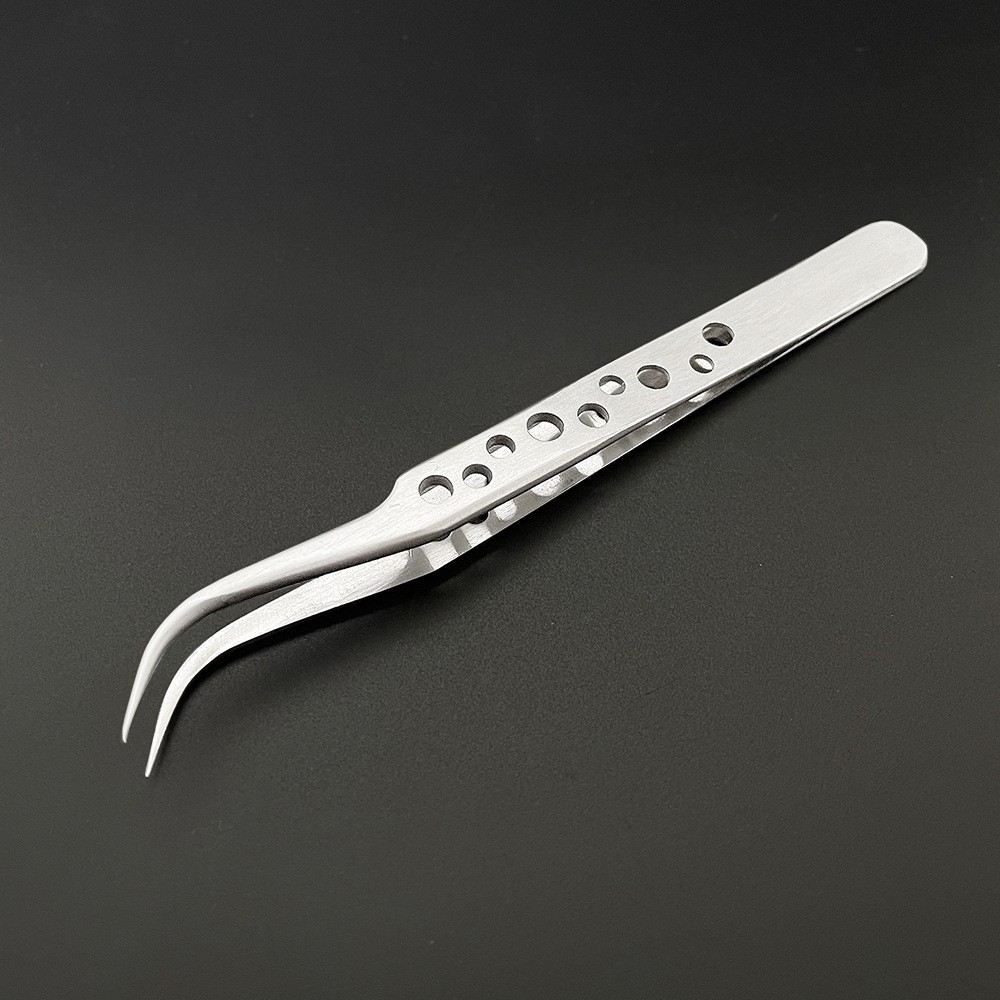 Industrial Tweezers Electronics Anti Static Curved Straight Tip Precision 2pcs