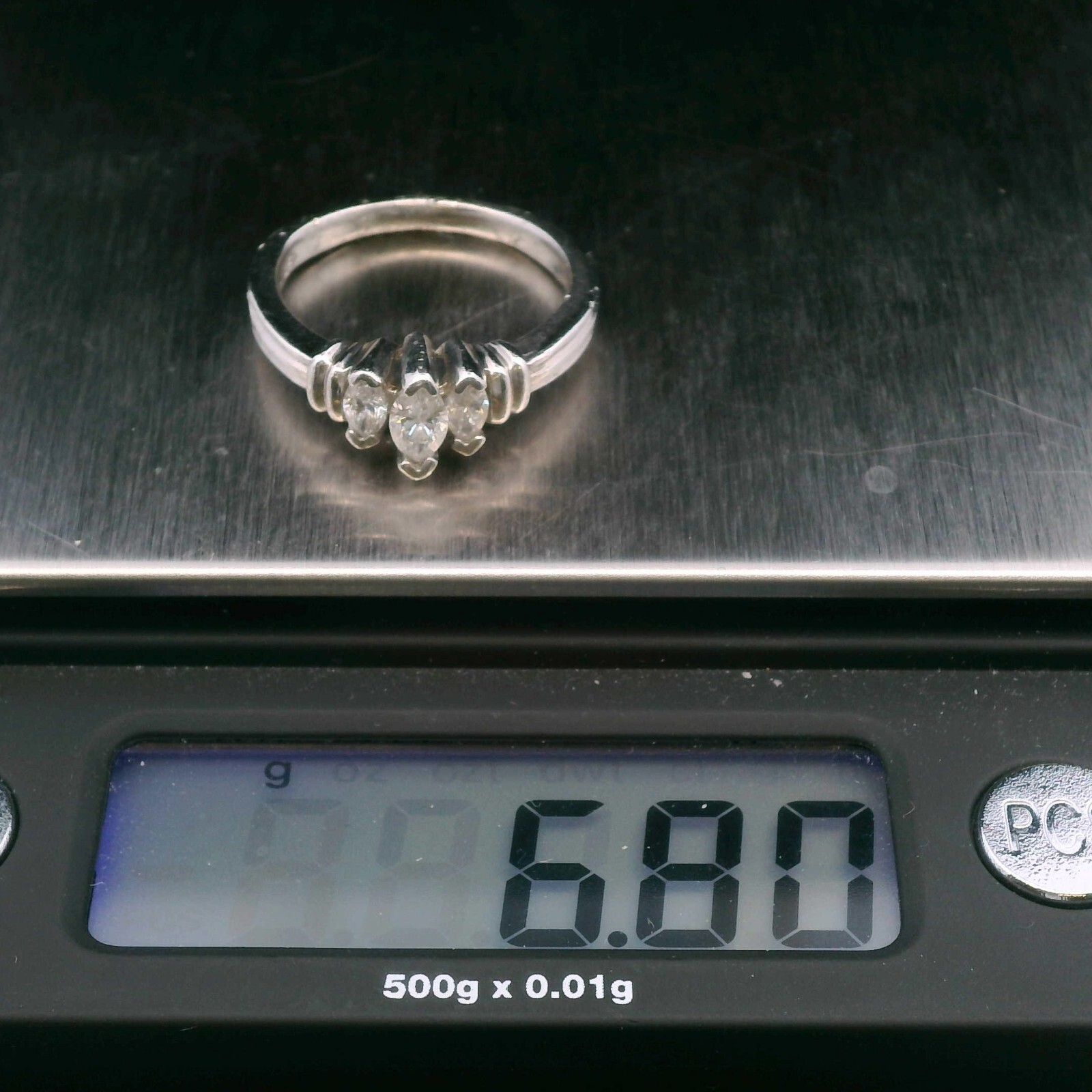 Platinum 950 0.50cttw Diamond Ring – Size 5.75 – 6.80g