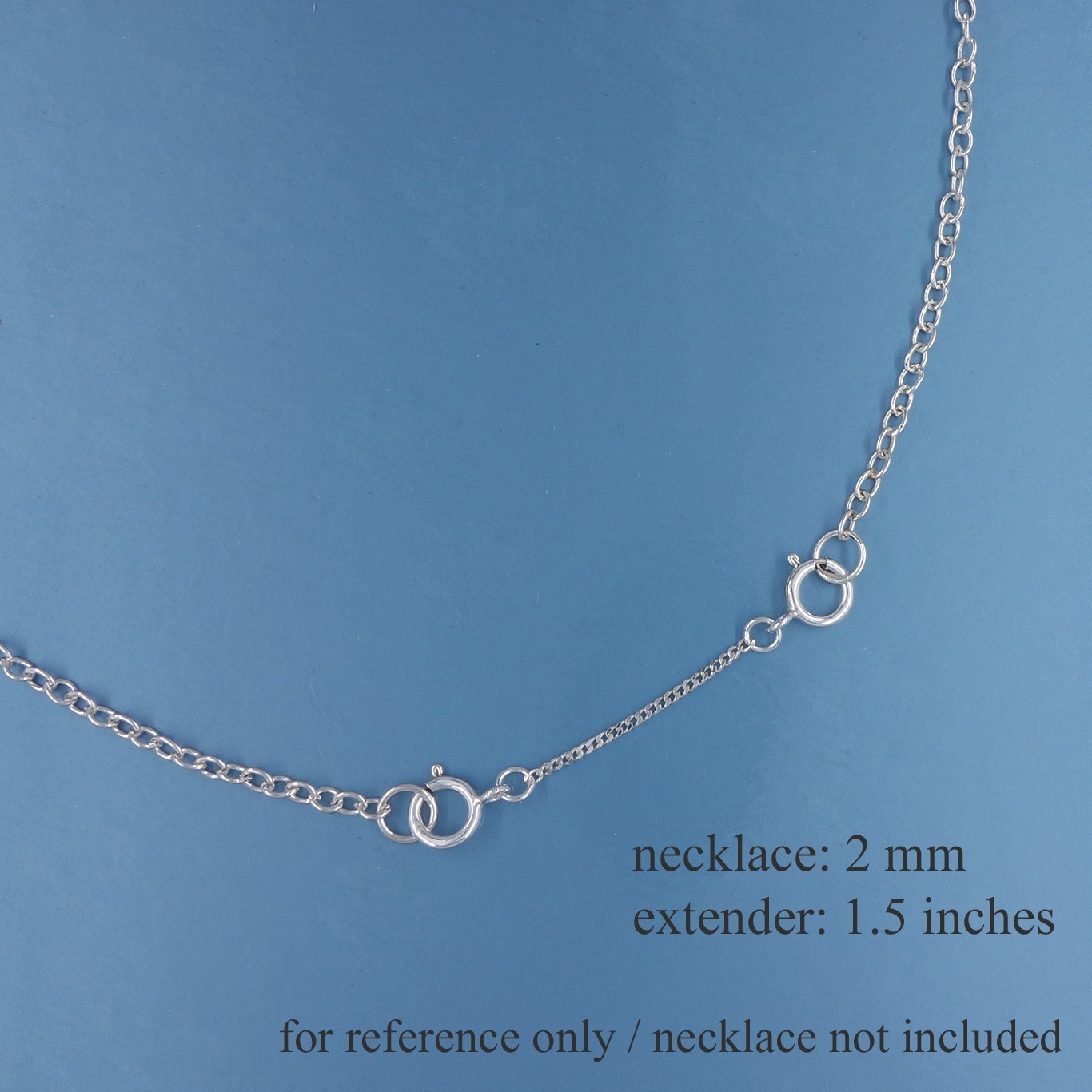 Sterling Silver Curb Chain Extender Connectors w/Spring Ring Clasps [1.5″ – 4″]