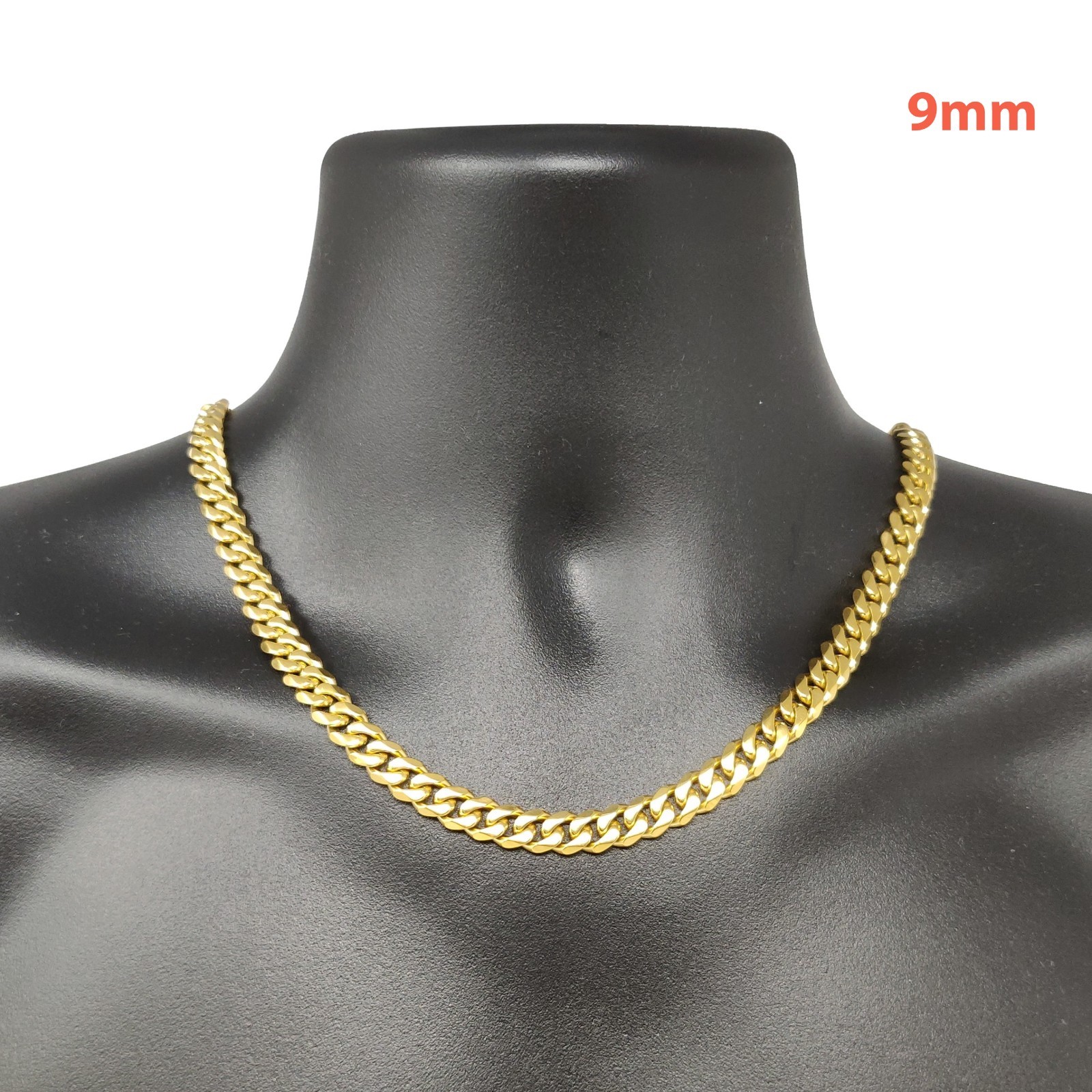 Miami Cuban Curb Link Chain Necklace or Bracelet 18k Gold Plated Stainless Steel
