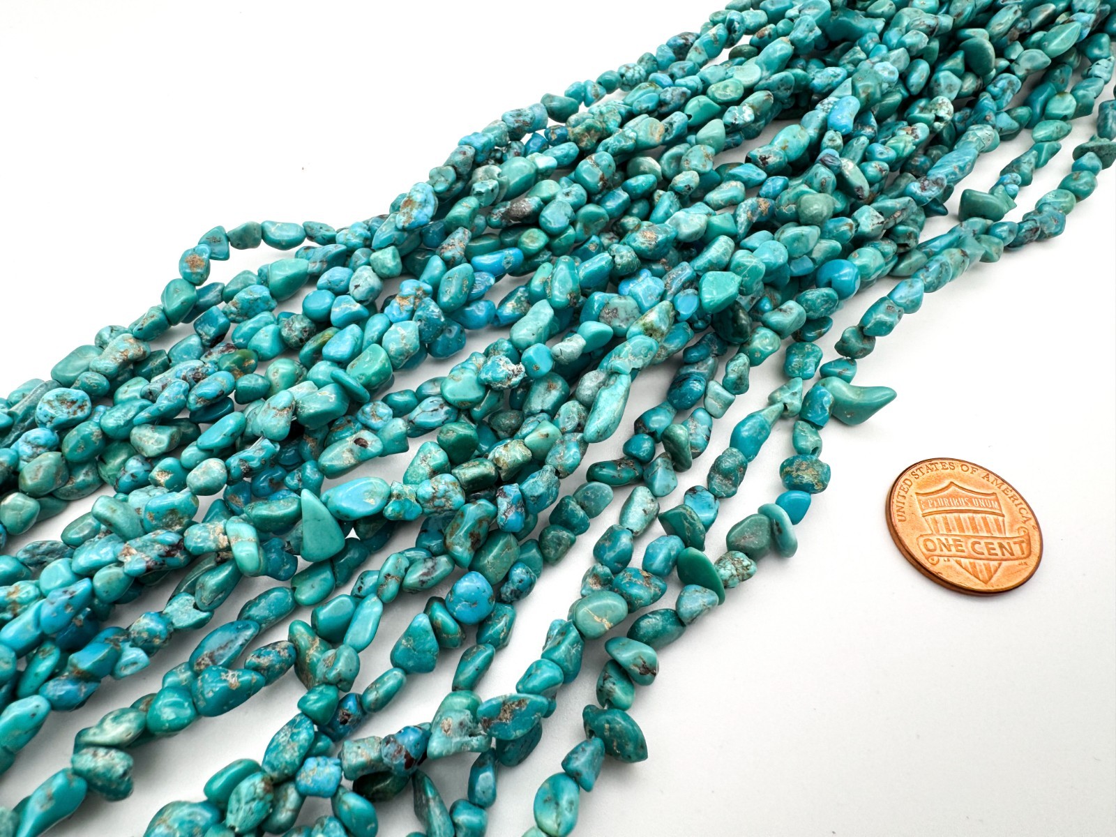 Genuine Arizona Turquoise Smooth Rough Rondelle Nugget Gemstone Beads PGS257