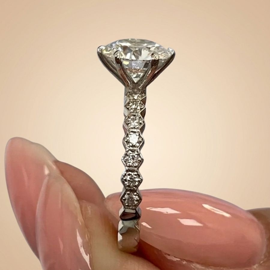 1.70Ct Round Cut VS1 Lab Grown Diamond Wedding Engagement Ring 14k White Gold