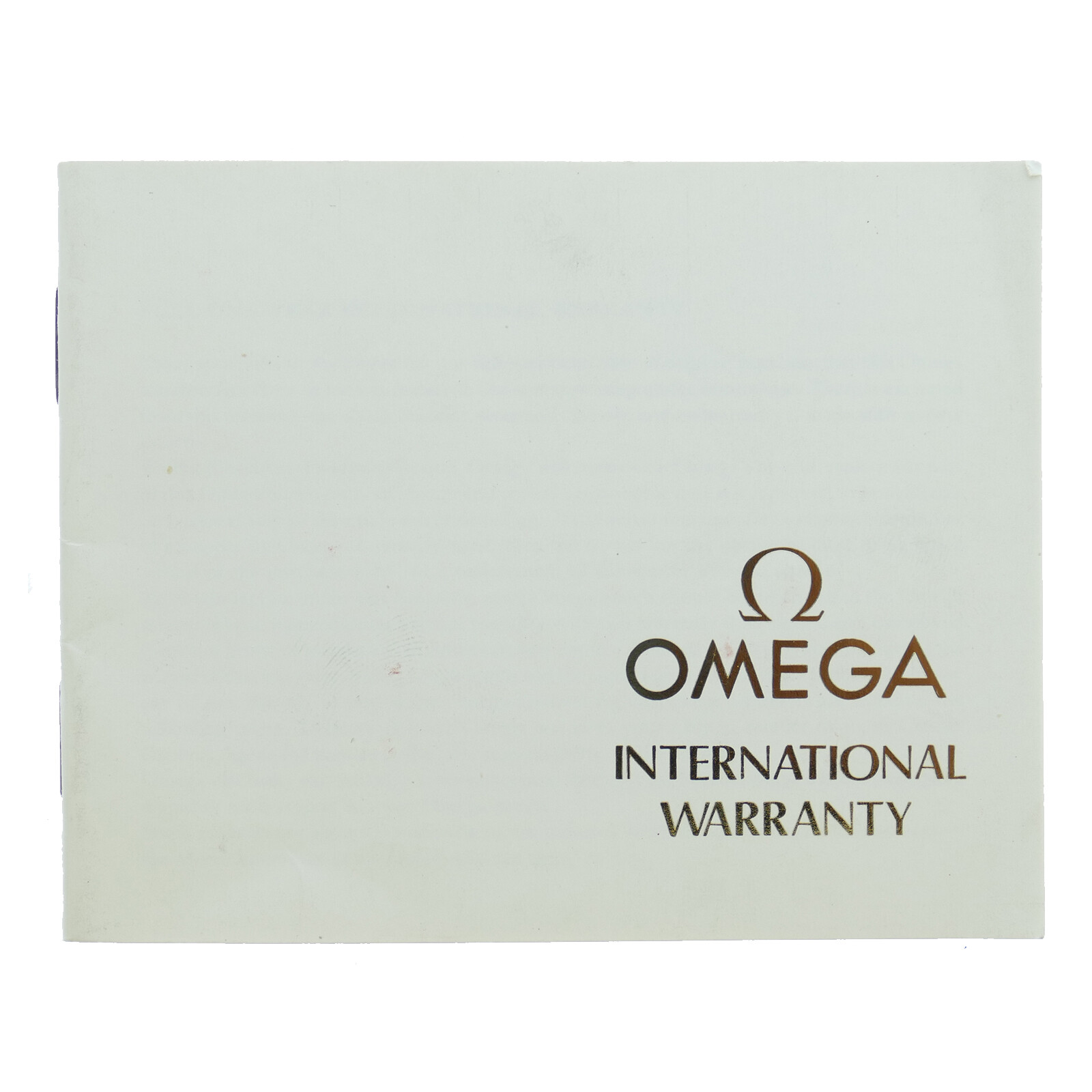 OMEGA FULL ONE YEAR INTL WARRANTY – FILLED OUT / LIST OF AGENTS IN THE WORLD