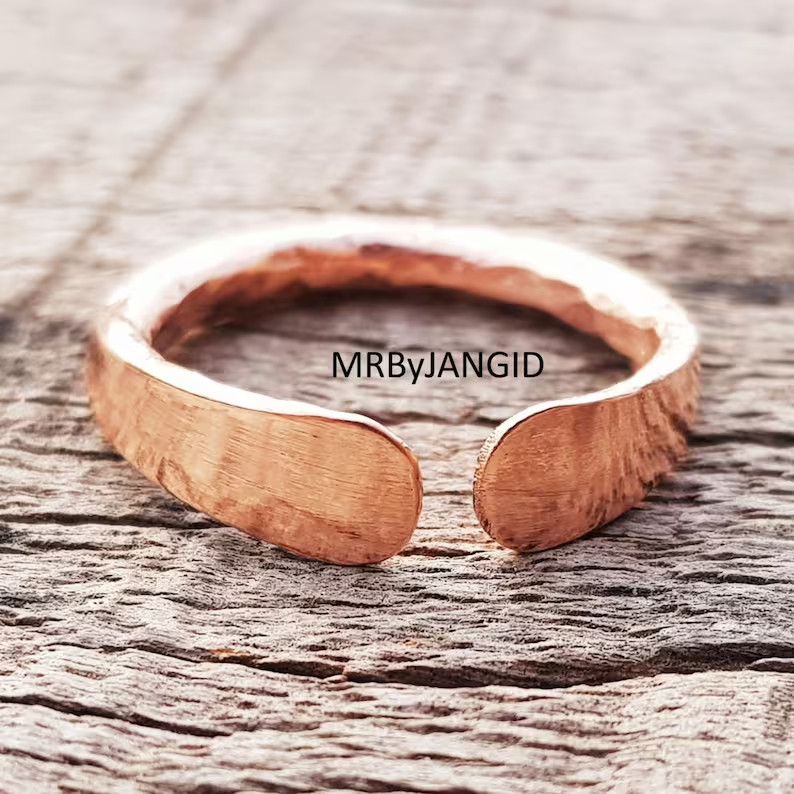 Handmade Copper Toe Ring | Adjustable Cuff Band Ring Woman Jewelry All Size