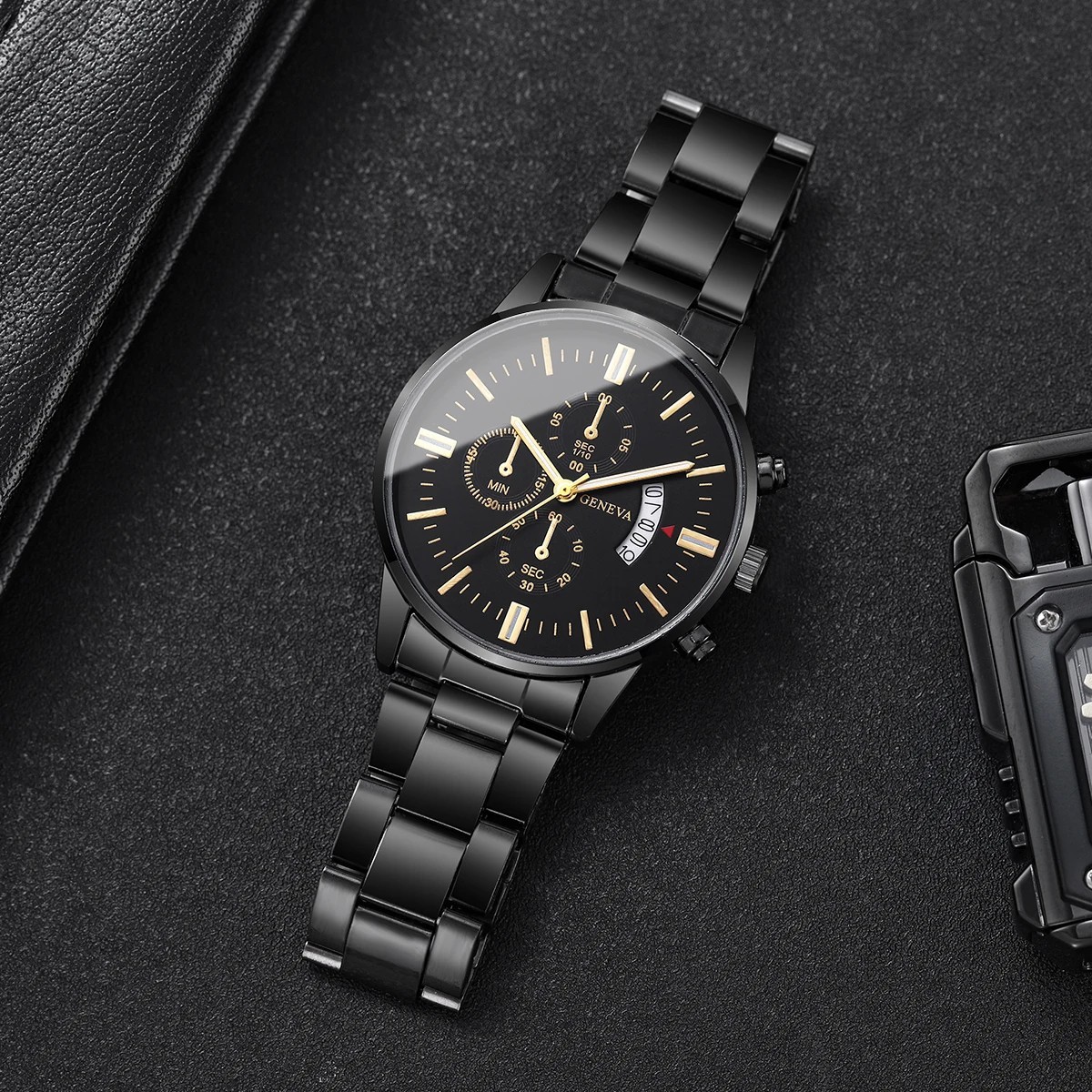 Luxury Stainless Steel Men Calendar Quartz Watch Fashion Mens Business Watches