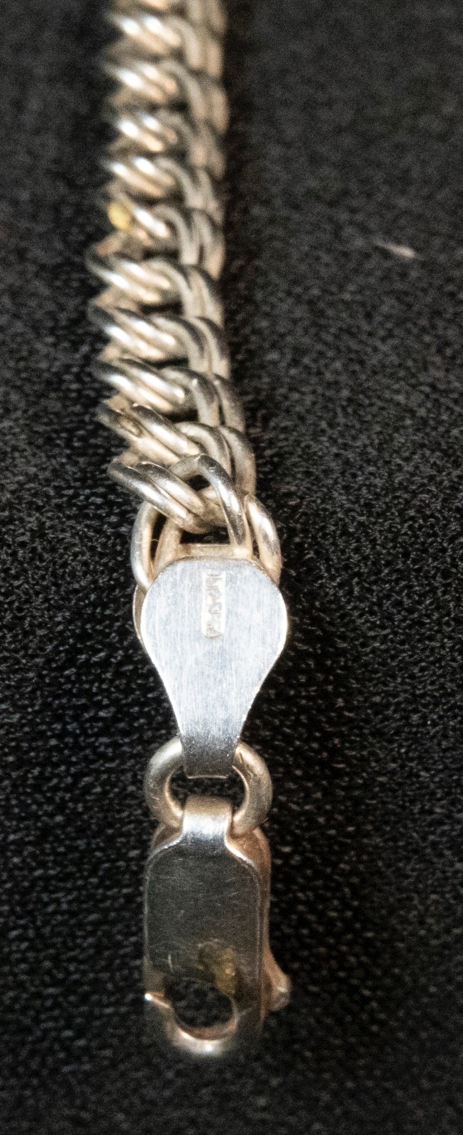 Sterling Silver Italy Bracelet Double Curb Chain Charm Bracelet 7″ – 5.7g
