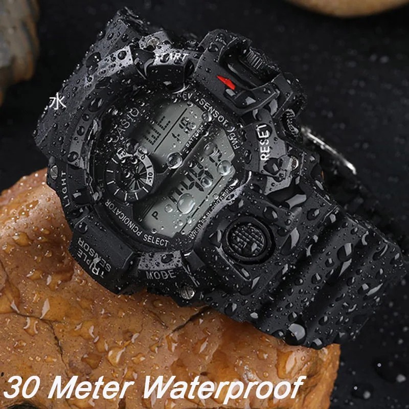 Men Waterproof Digital Sports Watch Military Tactical LED Backlight Wristwatch