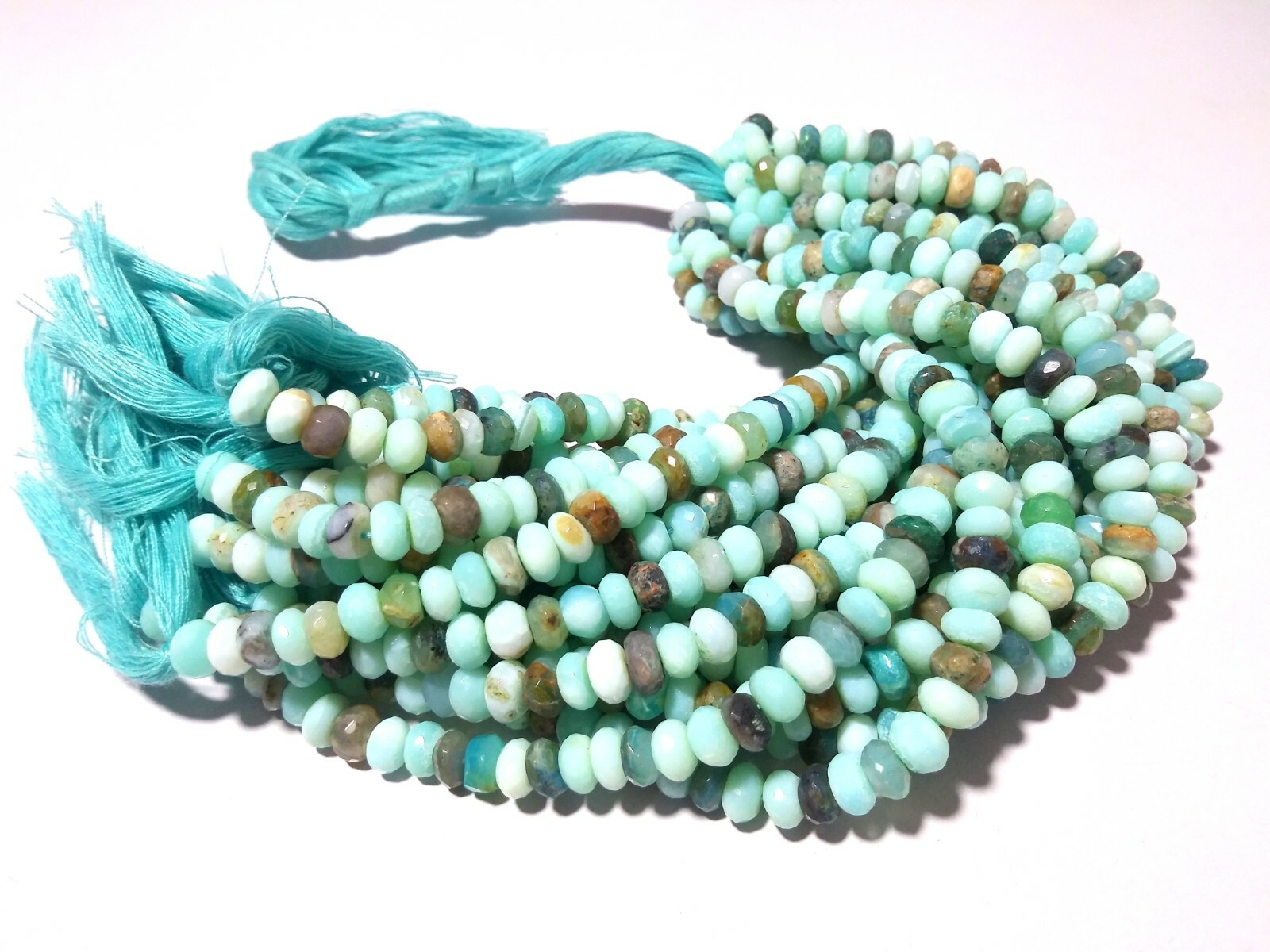 1 Strand Natural Peruvian Opal Rondelle Faceted 6-7mm Opal Loose Beads 8″inch