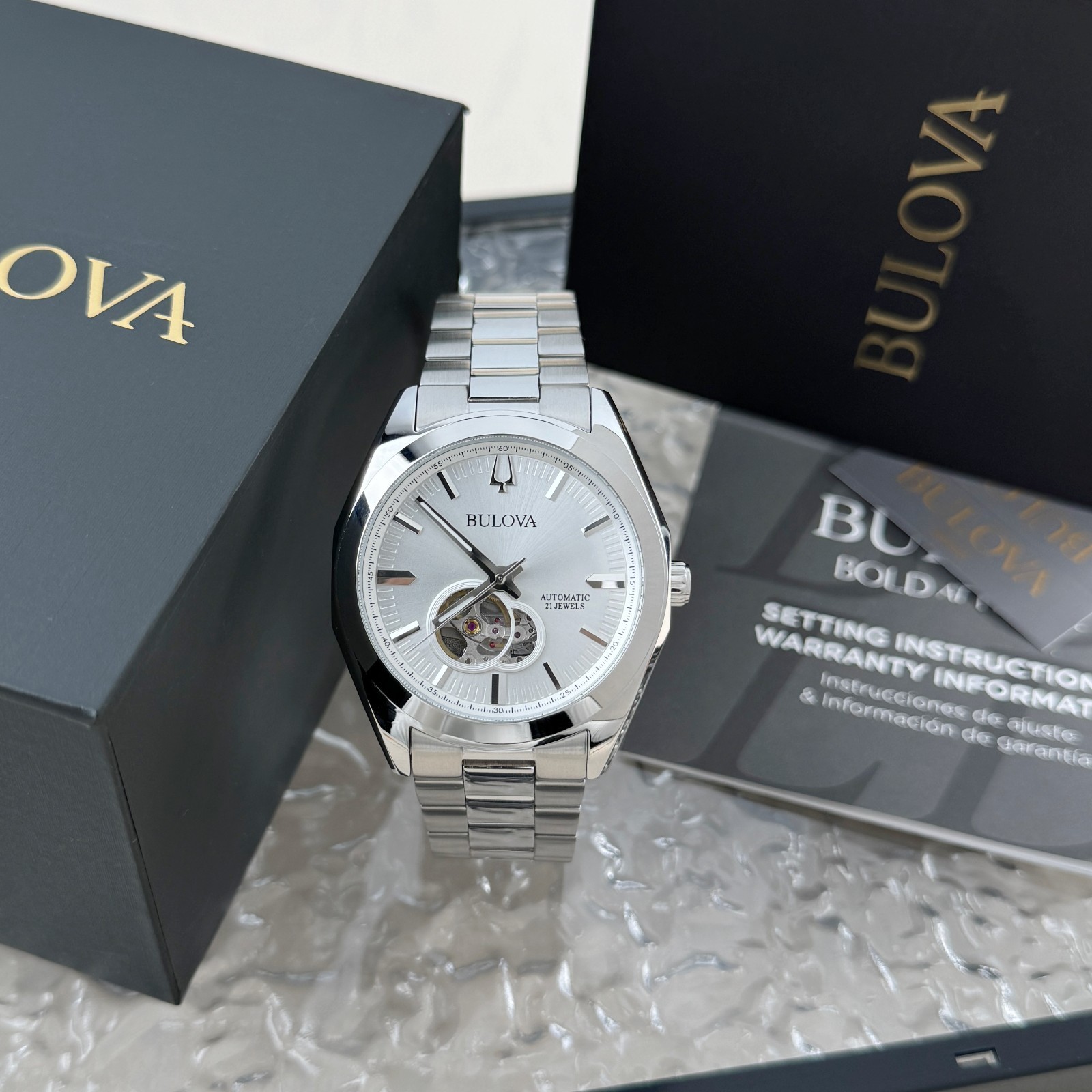 Bulova Classic Surveyor Automatic silver-tone Dial Men’s watch 96A274