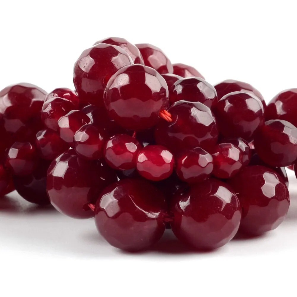 Natural Rare Red Jade and Green Jade Round Loose Beads Gemstone 4mm/6mm/8mm/10mm