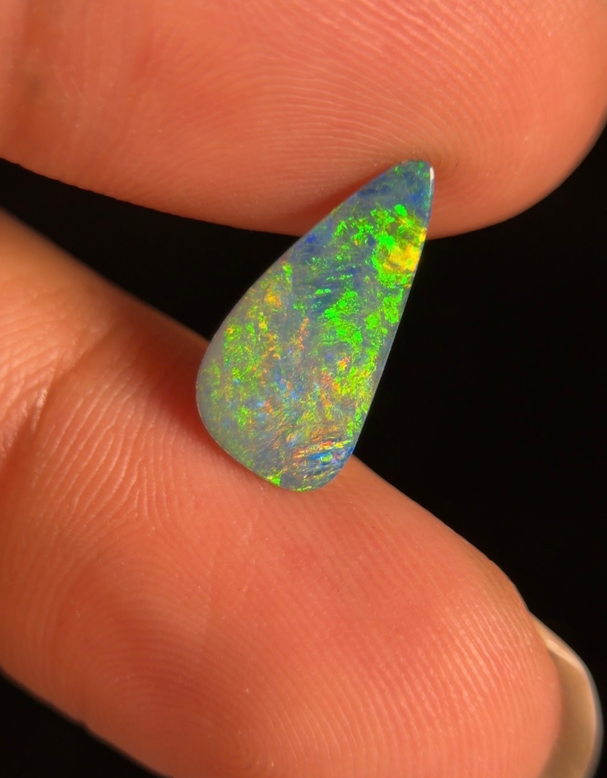 Australian Fire Opal Pear Cabochon 2.3 Ct Loose Gemstone For Custom Fine Jewelry