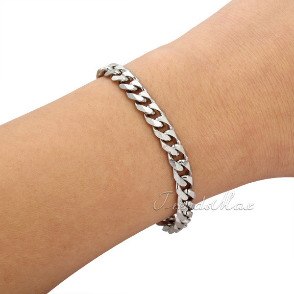 Men’s Chain 3/5/7/9/11mm Stainless Steel Bracelet Silver Curb Cuban Link 7-9″
