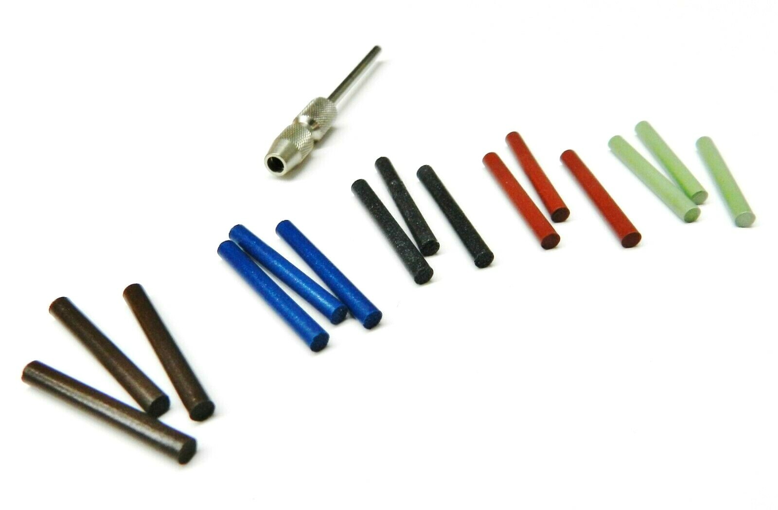 3mm Silicone Pin Polishing Points 15Pc Assortment of 5 Grades & Chuck Mandrel