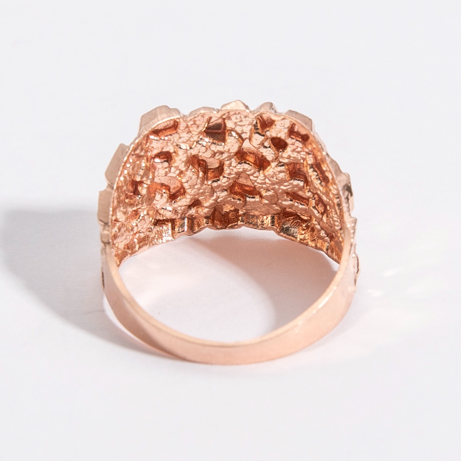 SOLID 10K Gold Large Square Nugget Ring Yellow White Rose Gold