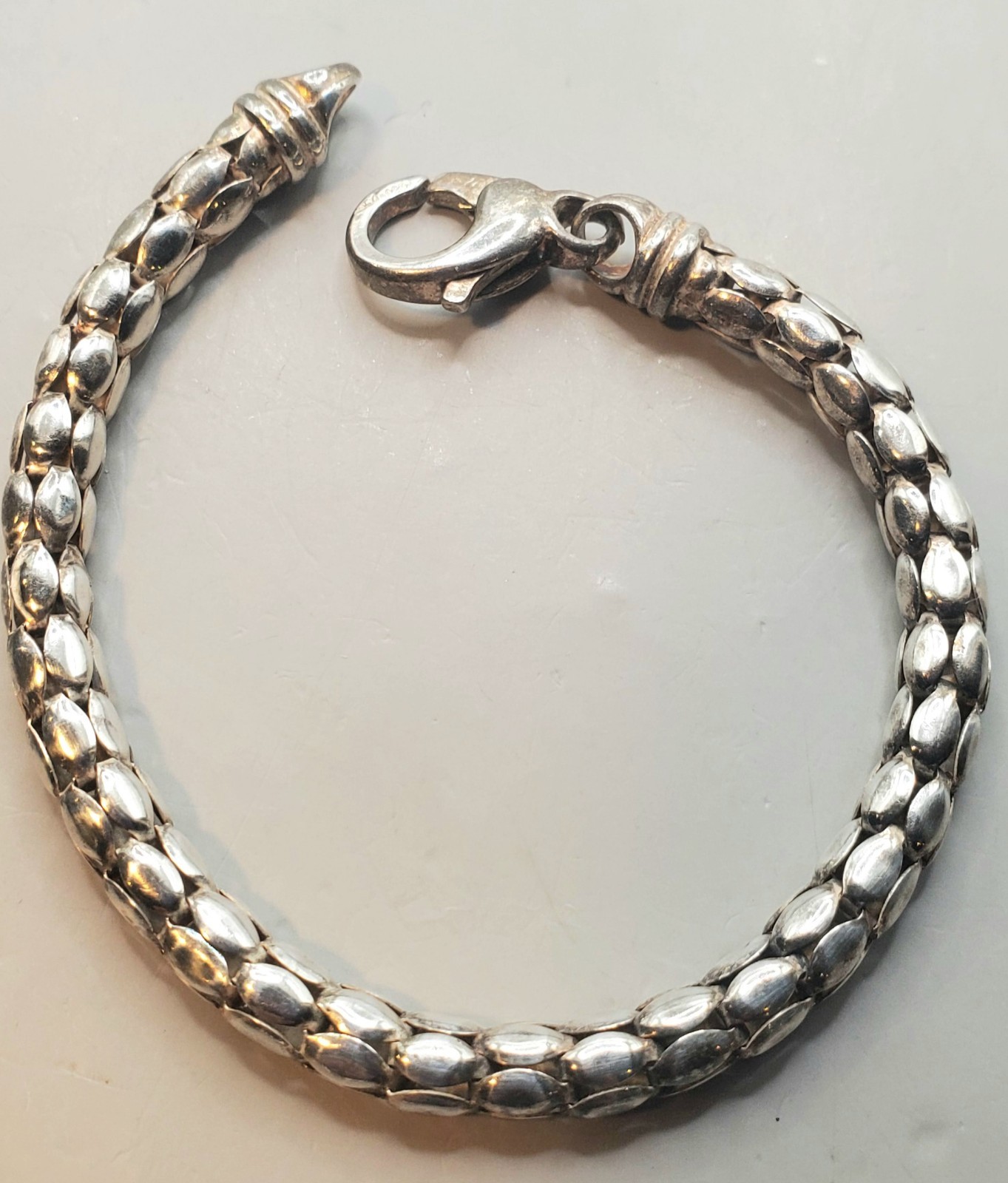DOBBS ITALY 925 Sterling Popcorn Chain Set 18″ Necklace & 7.25″ Bracelet 5.35mm
