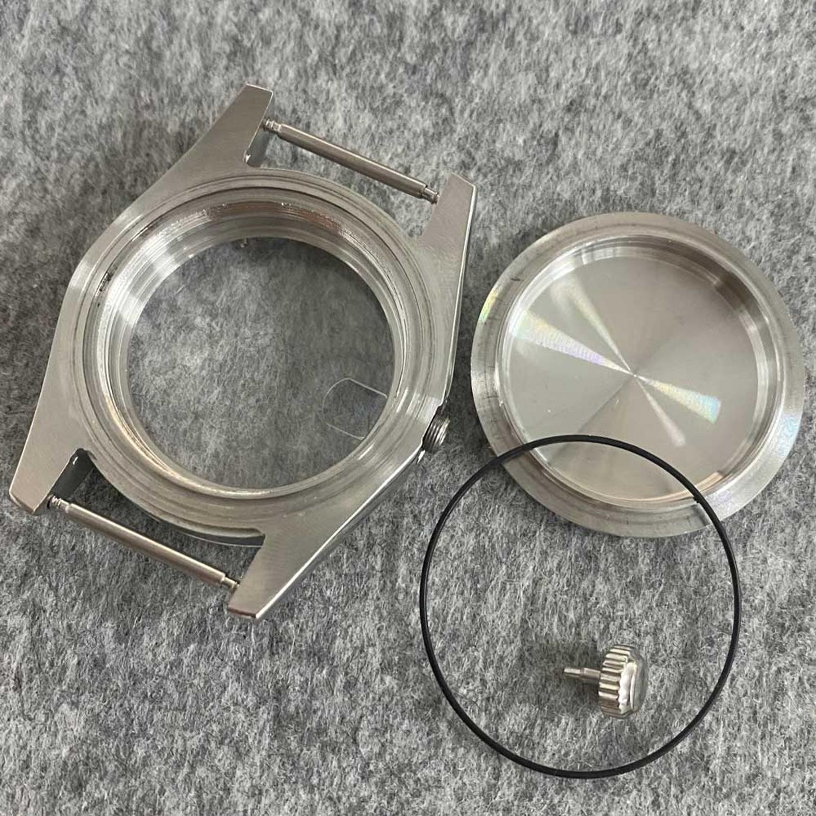 39mm Sapphire Glass Stainless Steel Watch Case w/ Magnifying For Seiko NH35/36,