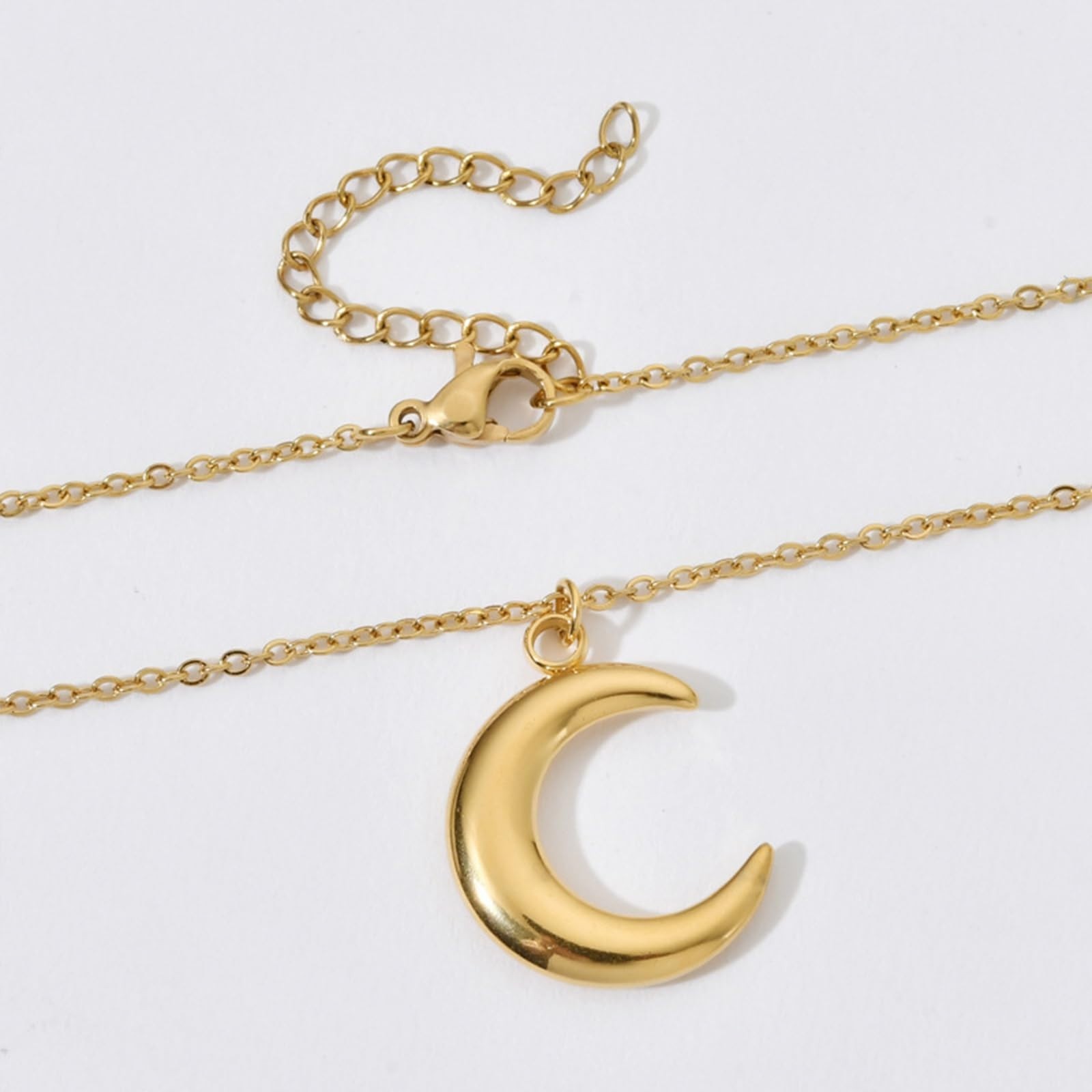Sunflower Fidget Necklace for Women Gold Moon Necklace Rotating Heart Necklaces