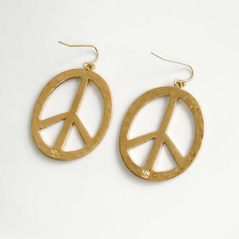 Robert Lee Morris Peace Sign Statement Drop Earrings Women Party Holiday Jewelry