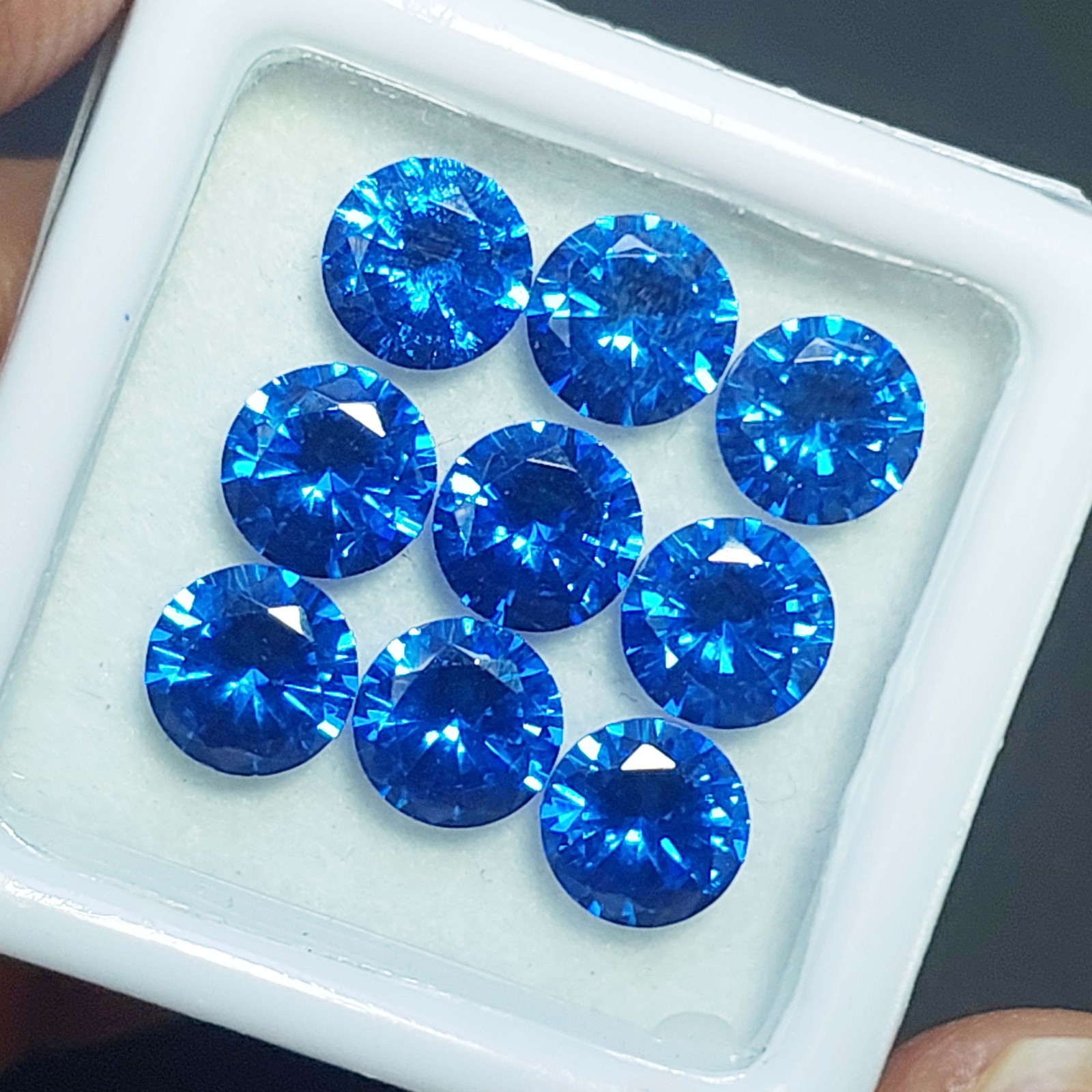 Natural Blue Sapphire 6mm Round Shape Certified Gemstone Lot – 9 Piece Parcel