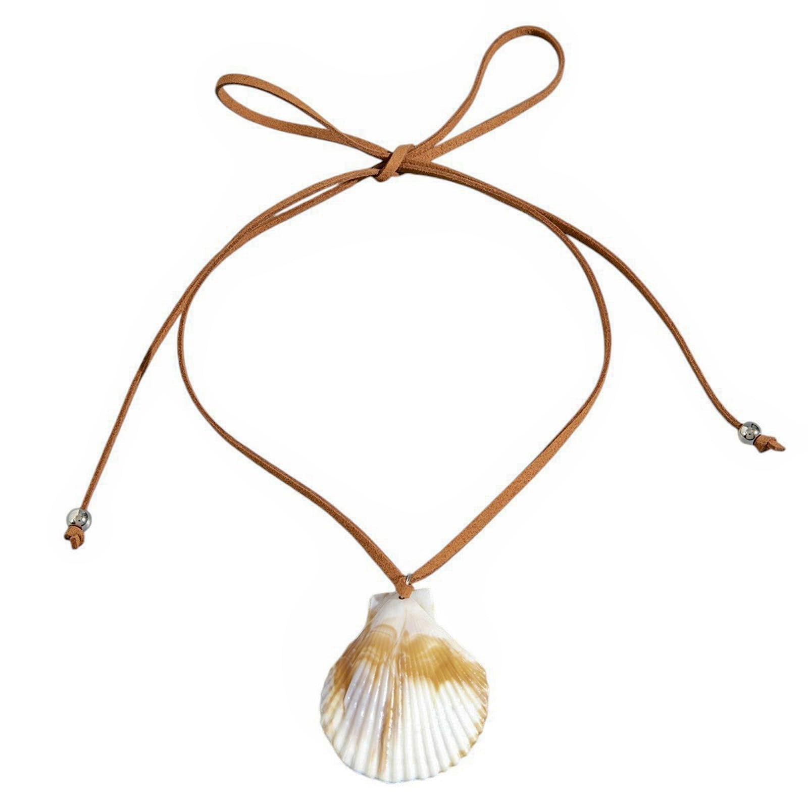 Necklace Simple Dainty Gold Plated Ocean Charm Choker Natural Seashell Chain