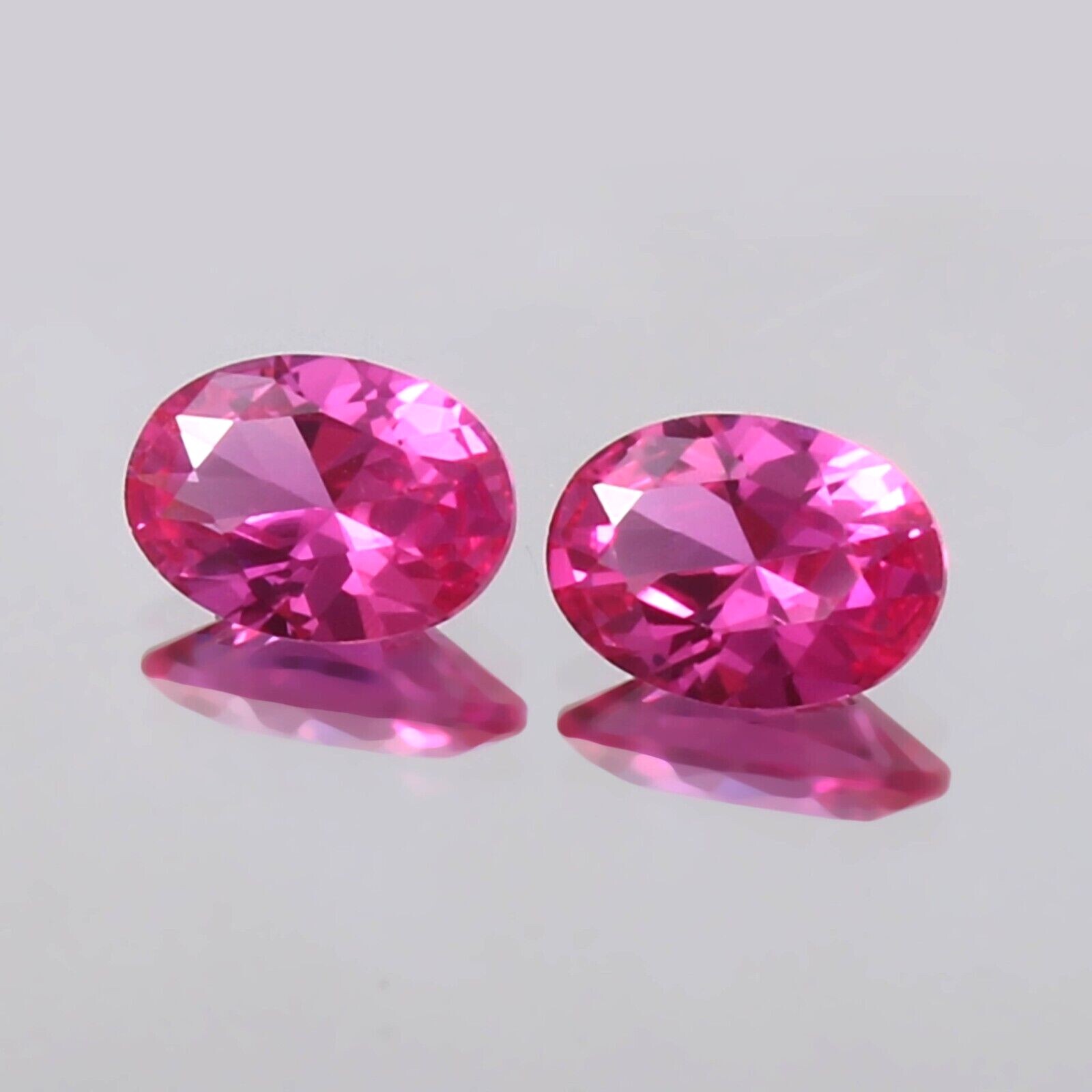 AAA 7×5 MM Natural Flawless Ceylon Pink Sapphire Loose Oval Gemstone Cut Pair
