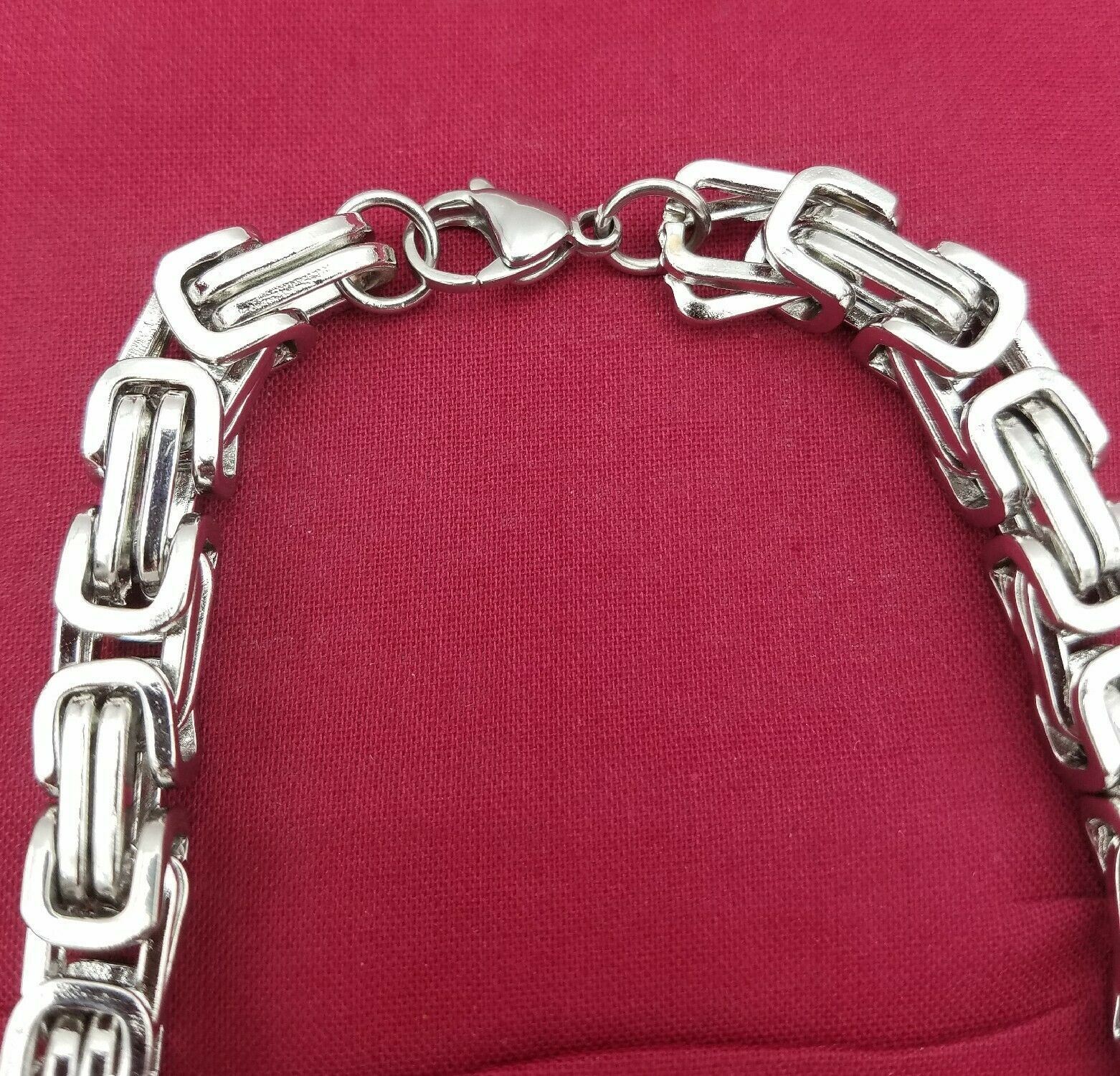 16″-50″ STAINLESS STEEL SILVER 4MM ,6MM, 8MM BYZANTINE TURKISH BOX NECKLACE